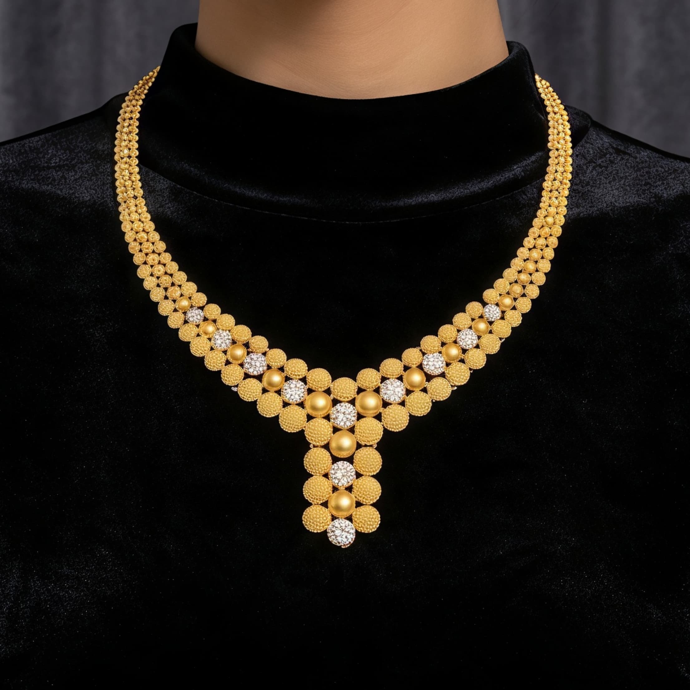 Gold-Tone Beaded Cluster Jewelry Set, 4 Pcs