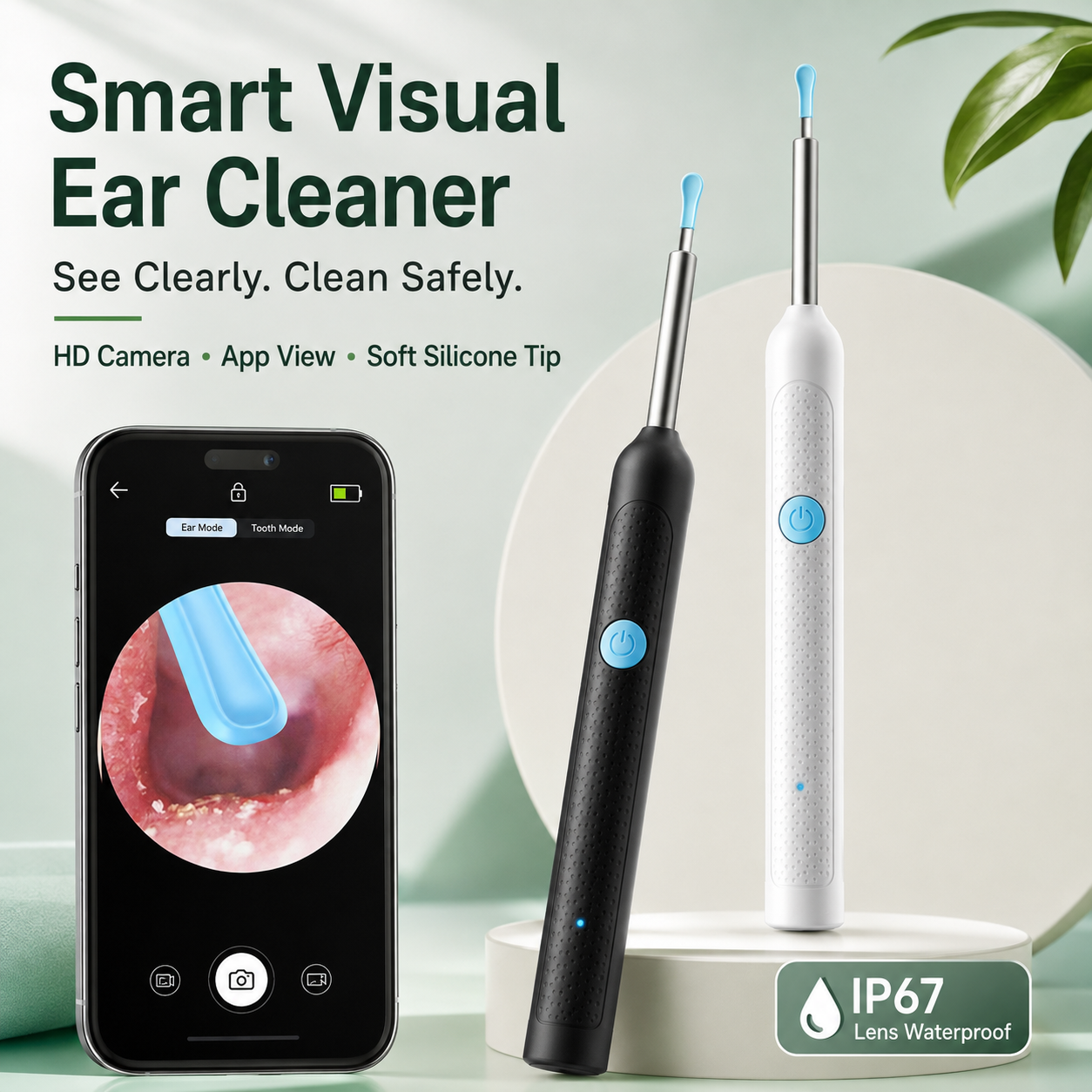 🔥Wireless Visual Ear Cleaner with Camera & Tweezers – 3-in-1 Smart Otoscope Earwax Removal Kit with Ear Pick【 9-Piece Set】