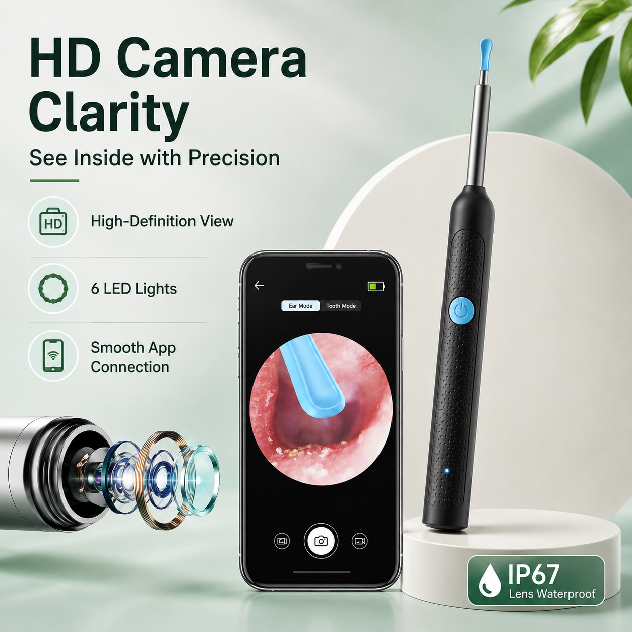 🔥Wireless Visual Ear Cleaner with Camera & Tweezers – 3-in-1 Smart Otoscope Earwax Removal Kit with Ear Pick【 9-Piece Set】