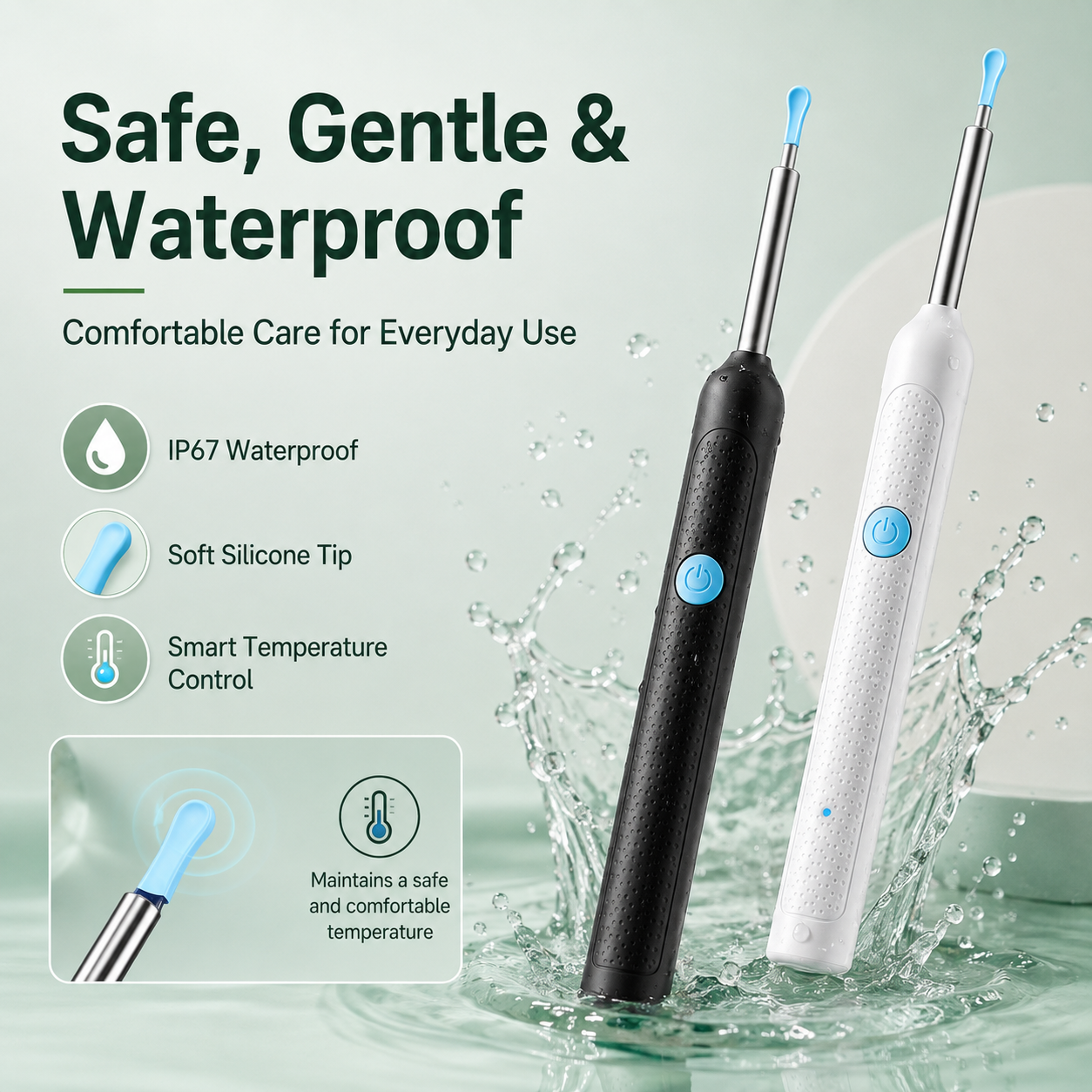 🔥Wireless Visual Ear Cleaner with Camera & Tweezers – 3-in-1 Smart Otoscope Earwax Removal Kit with Ear Pick【 9-Piece Set】