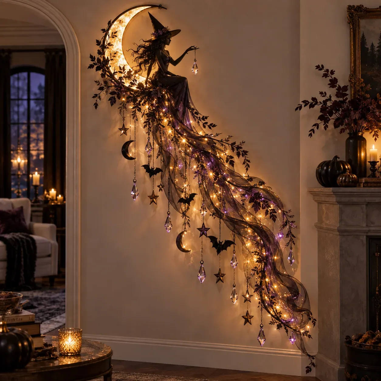 Witch’s Moonlight 🔥 Last Day 57% OFF - ✨ Elegant Halloween Cascade Wall Light Collection