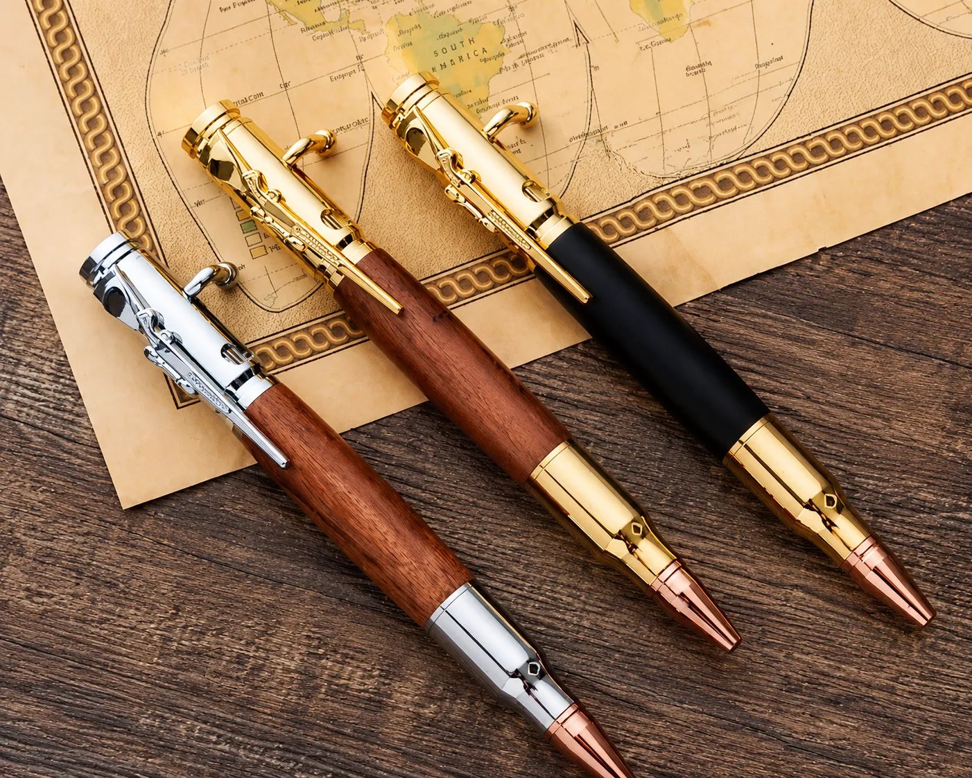 🖊Handcrafted by Jake Wilson🖊 Bolt Action Wooden Bullet Pen | Crafted From Real Wood & Bull