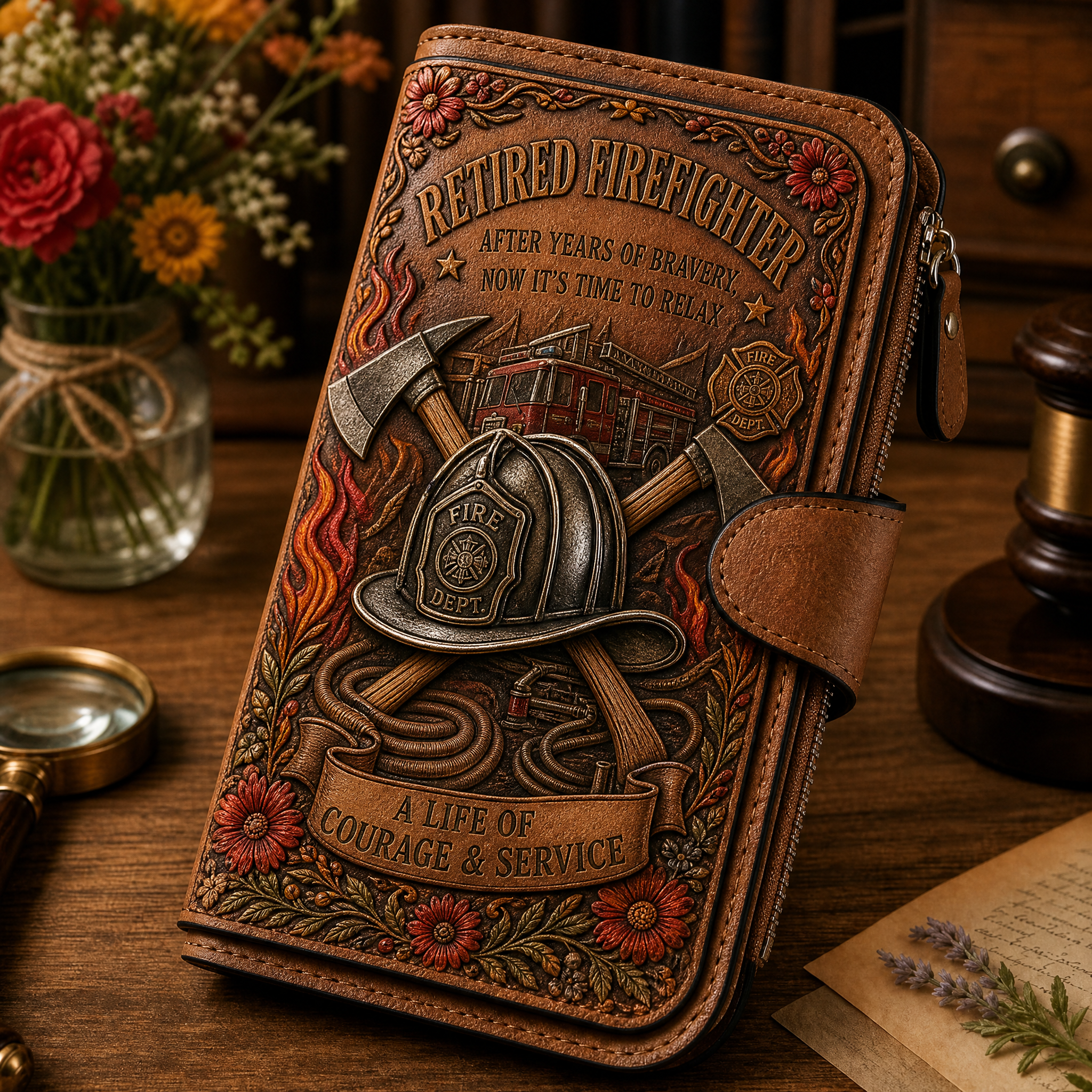 Retired Firefighter Retired Profession Wallet – In Honor of a Lifetime of Dedication and Care