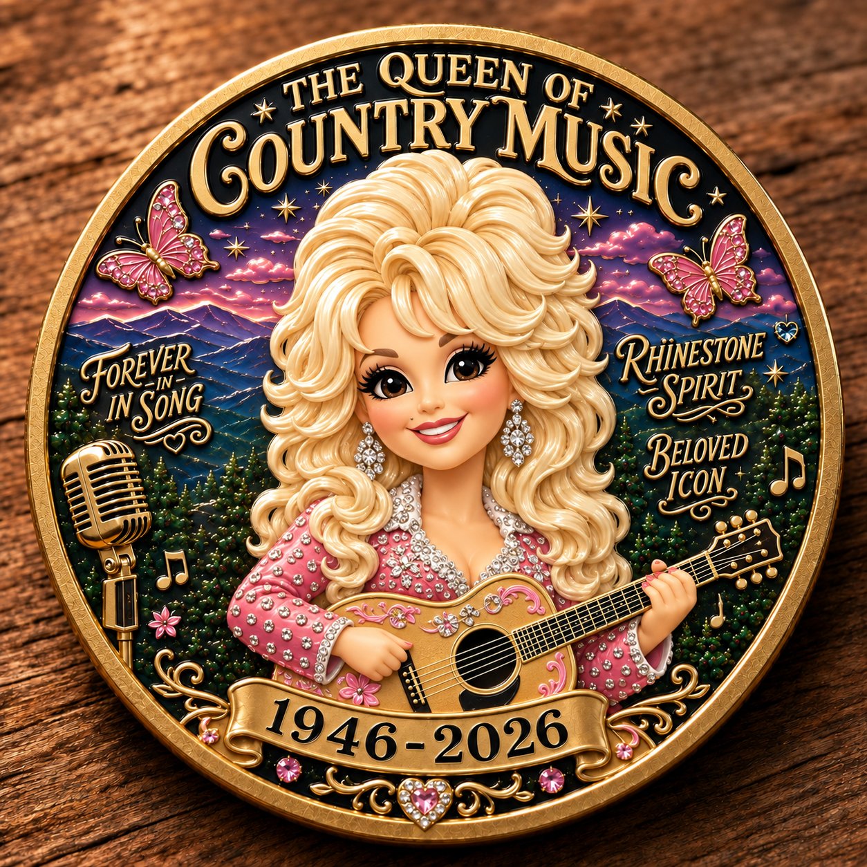 1 Coin 🎵 Dolly Parton Memorial Silver Coin 1946–2026 — Queen of Country Music Commemorative Colle