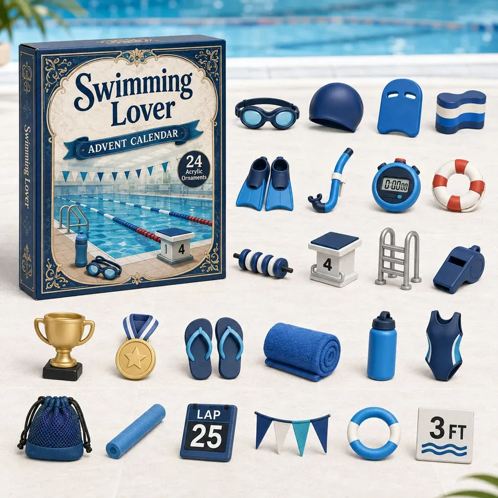 ⏳ Last Day 49% OFF – 🏊 24 Days of Swim-Life Advent Calendar | 24 Swimming-Inspired Acrylic