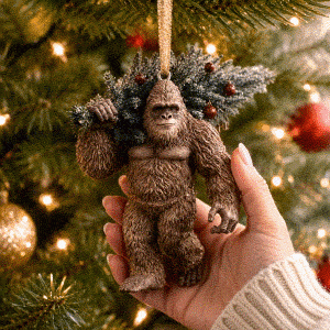 Bigfoot ornament hand held view