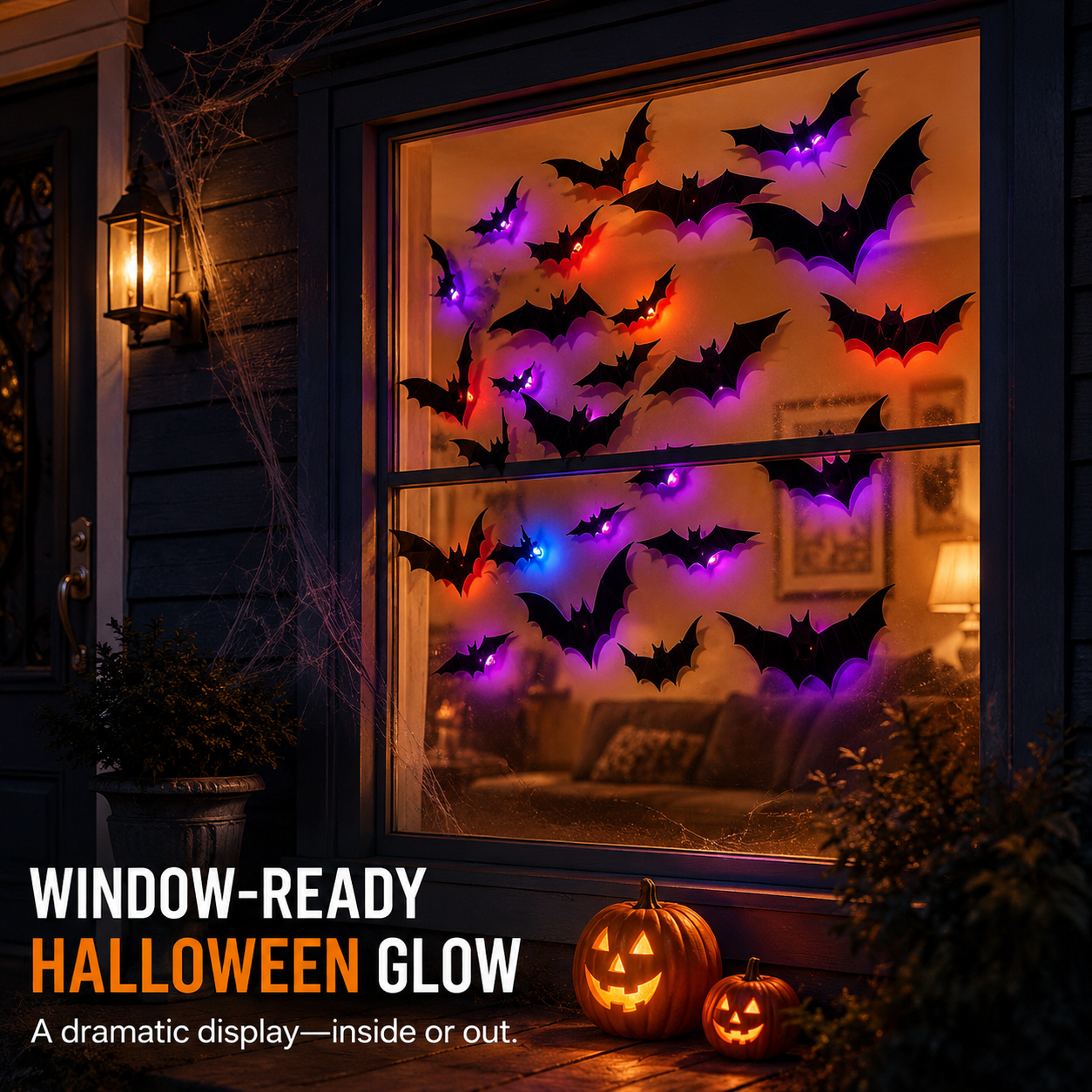 🦇💡3D LED Bat Light Halloween Wall Decor – Glowing Spooky Party Ornaments (24-Piece Set)