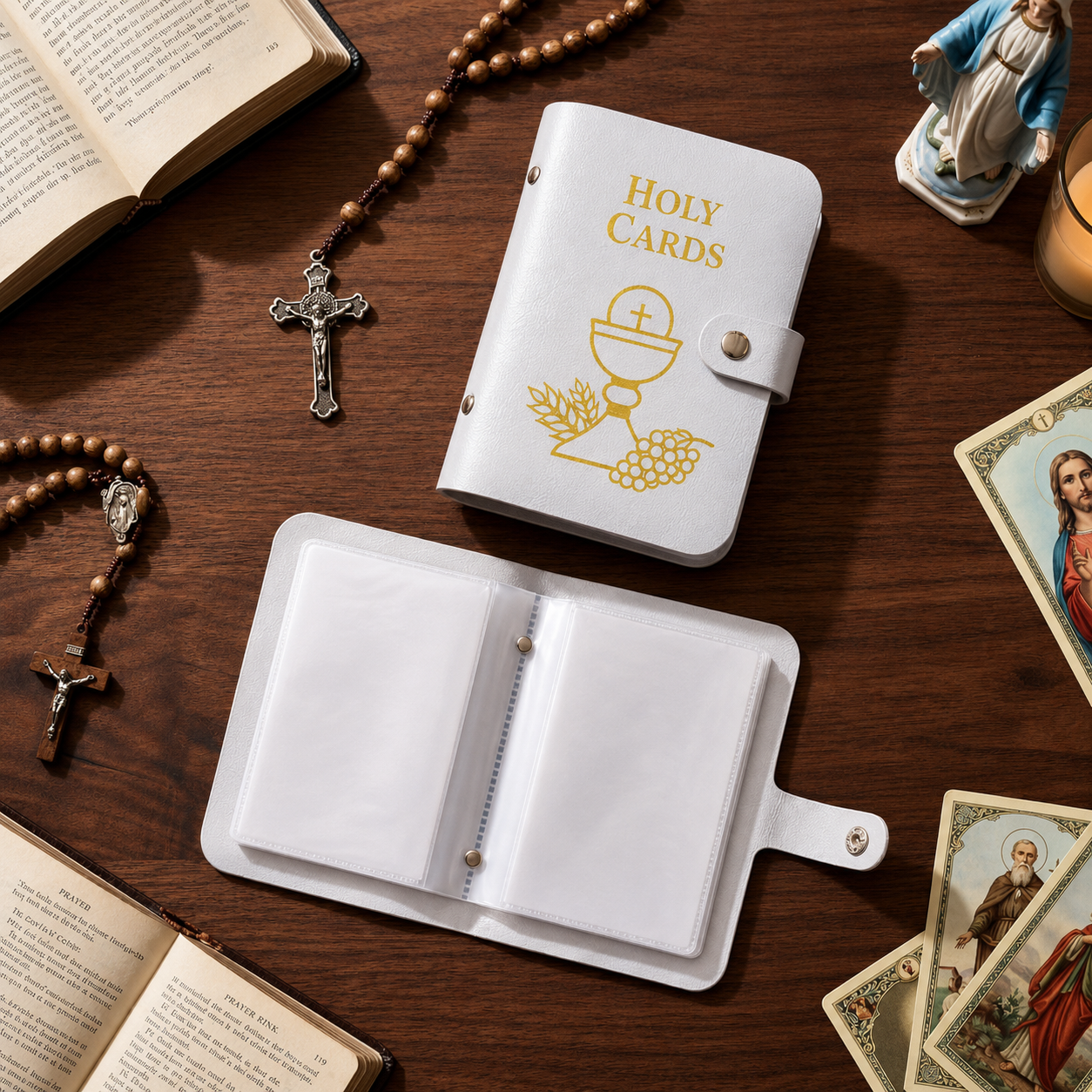 ⭐️White 📖 Holder Only ✝️ NEW First Communion Eucharist Gift Holy Prayer Card Holder Book