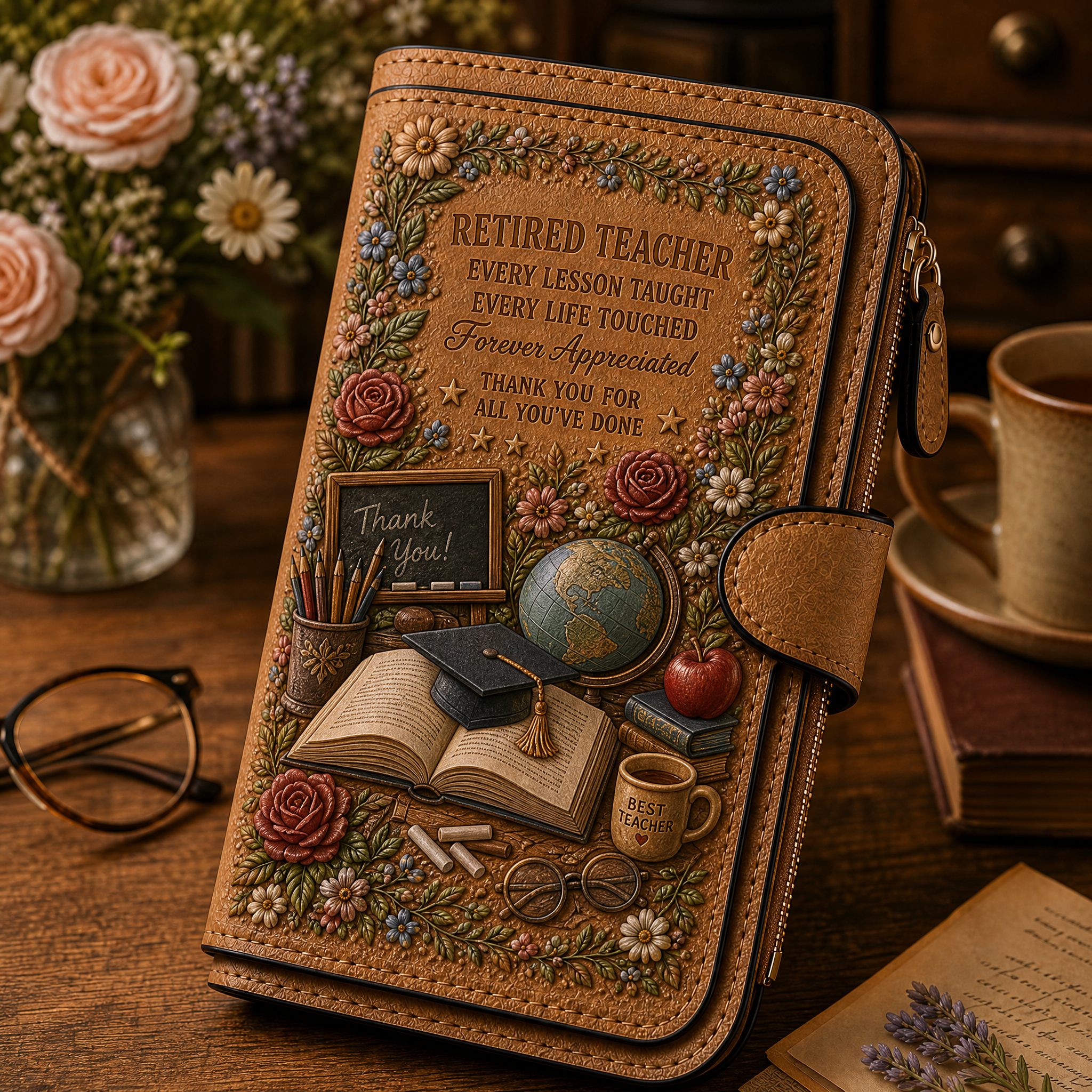 Retired Teacher Retired Profession Wallet – In Honor of a Lifetime of Dedication and Care
