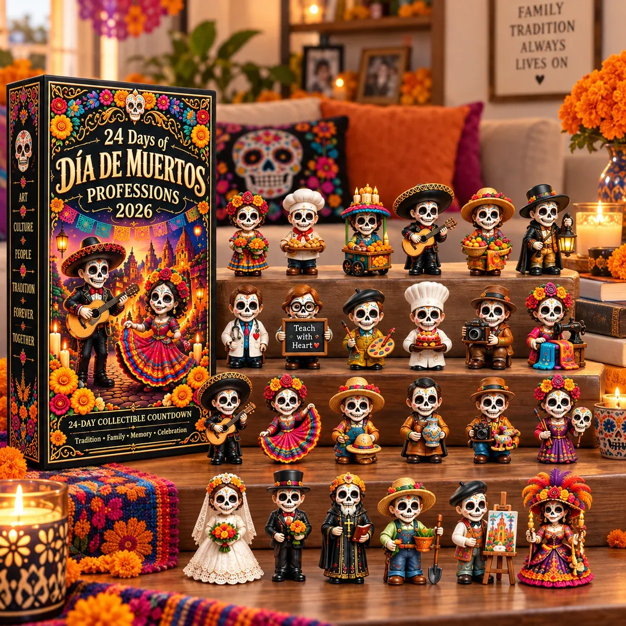 🧡💀 24 Days of Día de Muertos Professions Advent Calendar 2026 – 24 Unique Calavera Collect