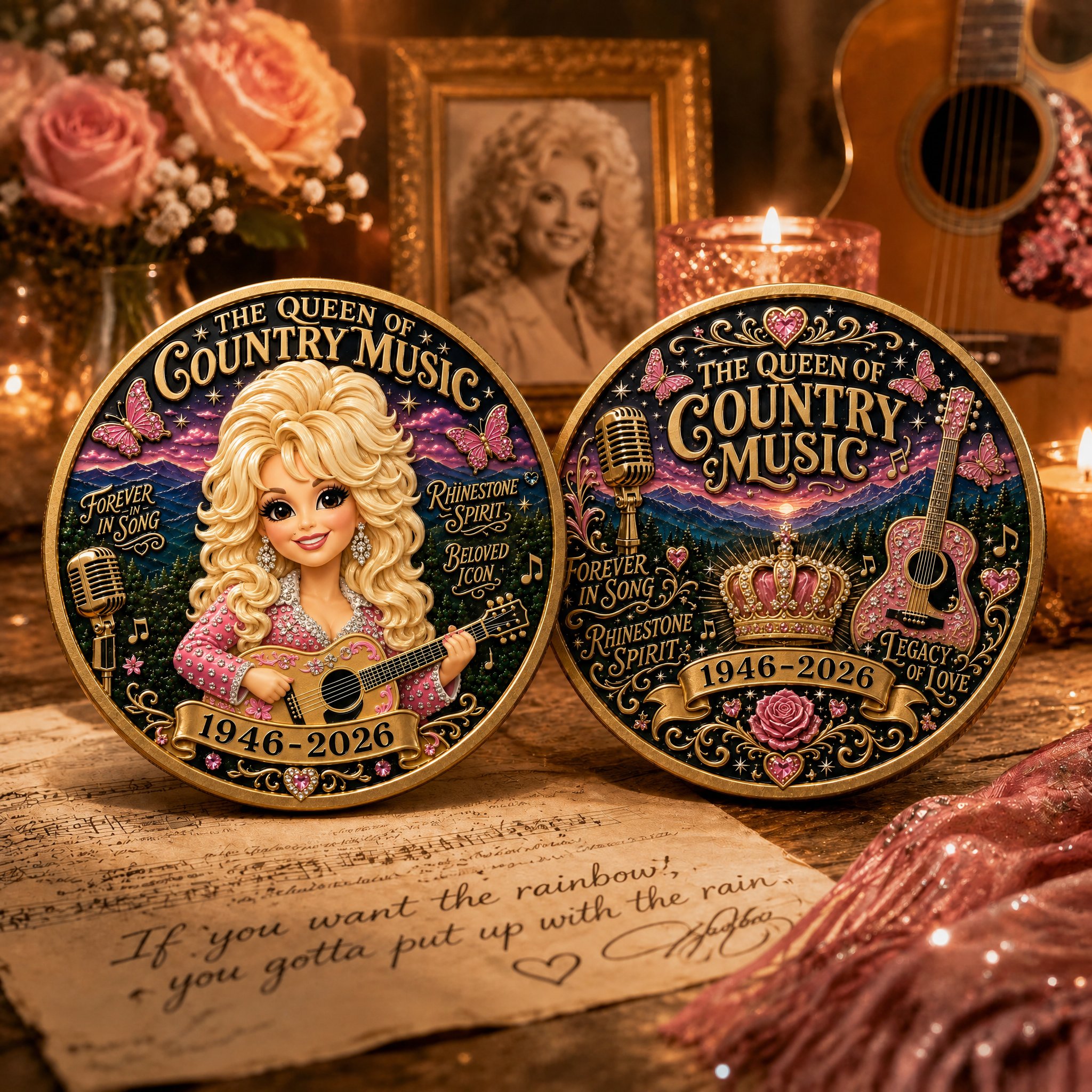 🎵 Dolly Parton Memorial Silver Coin 1946–2026 — Queen of Country Music Commemorative Colle