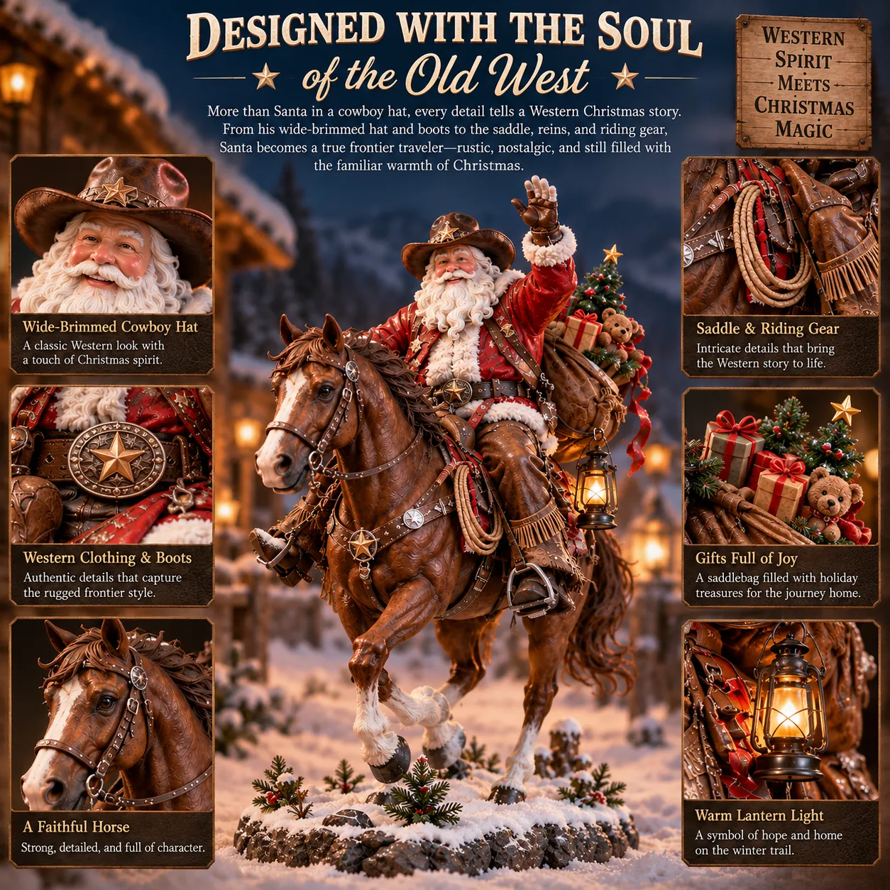🔥Last Day 50% OFF🎄🤠 The Old West Cowboy Santa – A Homeward Christmas Keepsake