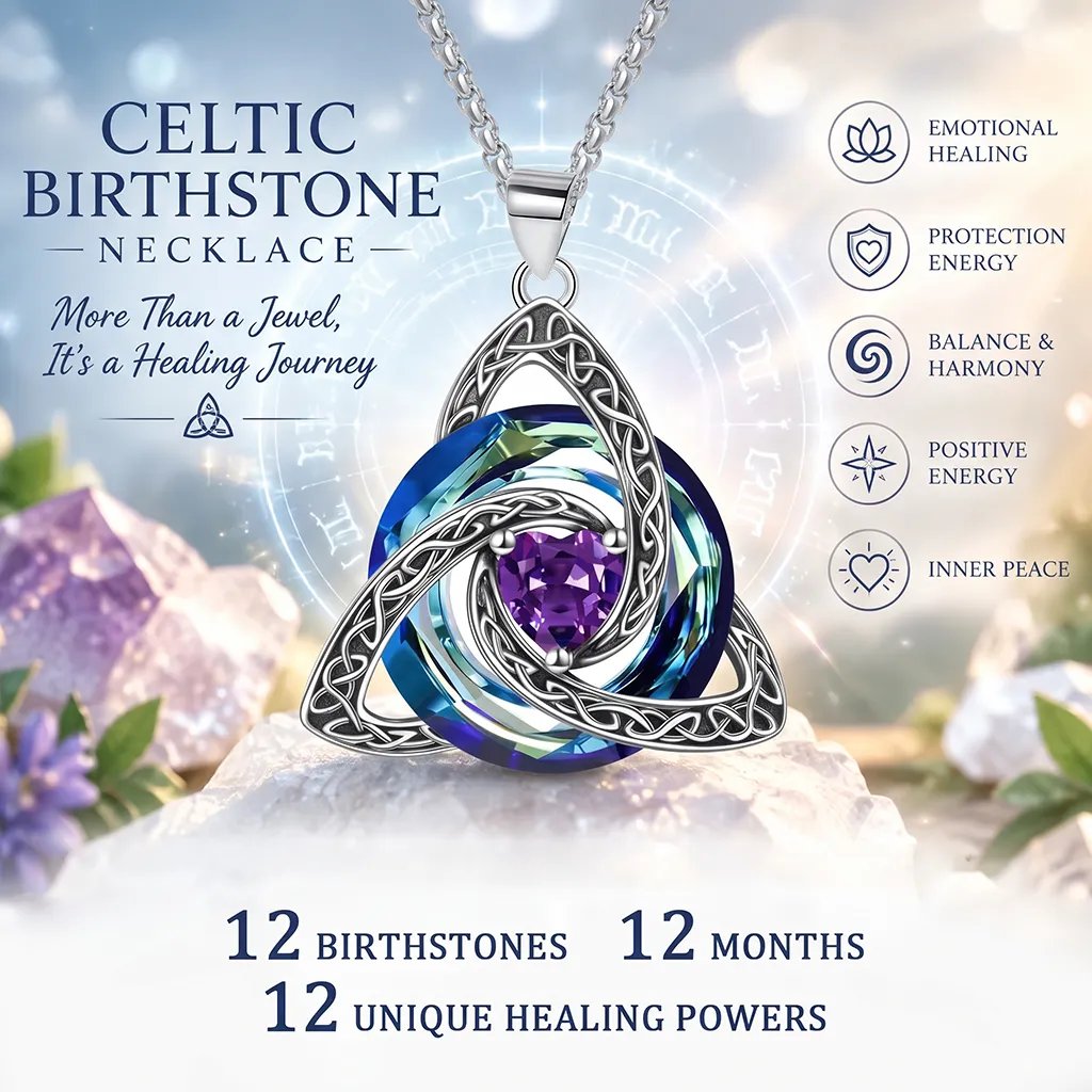 🎄LAST DAY 49% OFF -💥Birthstone Celtic Knot Necklace for Women