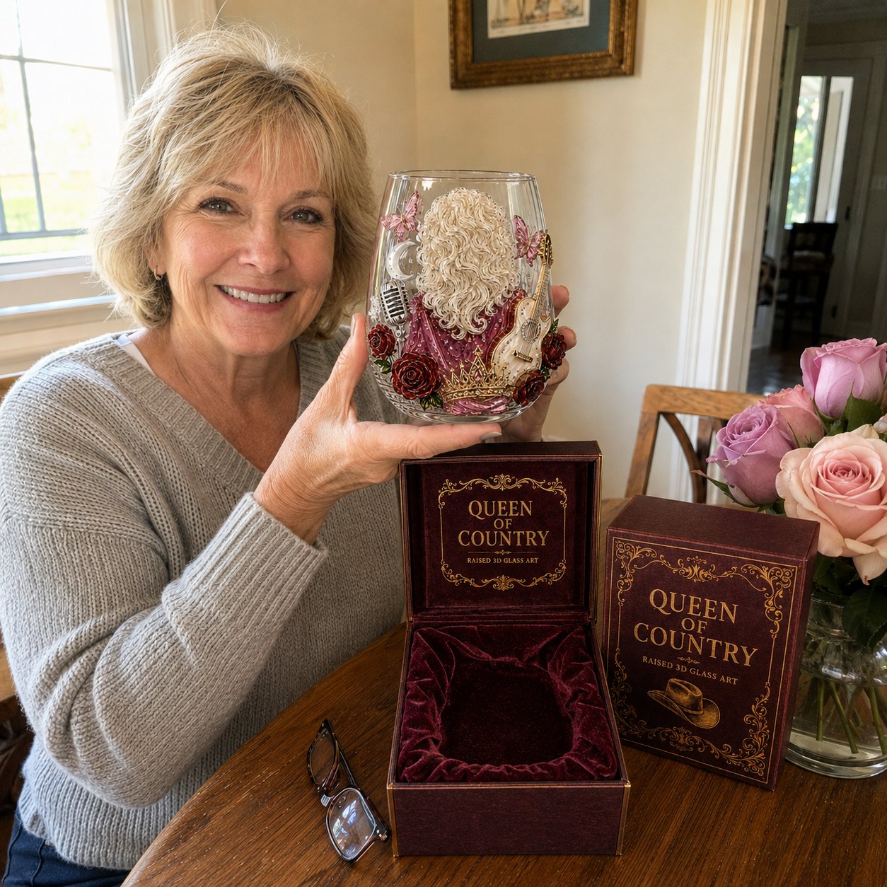 🤠 Queen of Country 1946–2026 3D Glass Collection | 8 Dolly-Inspired Country Designs with R
