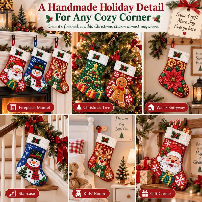DIY Diamond Painting Christmas Stocking Kit