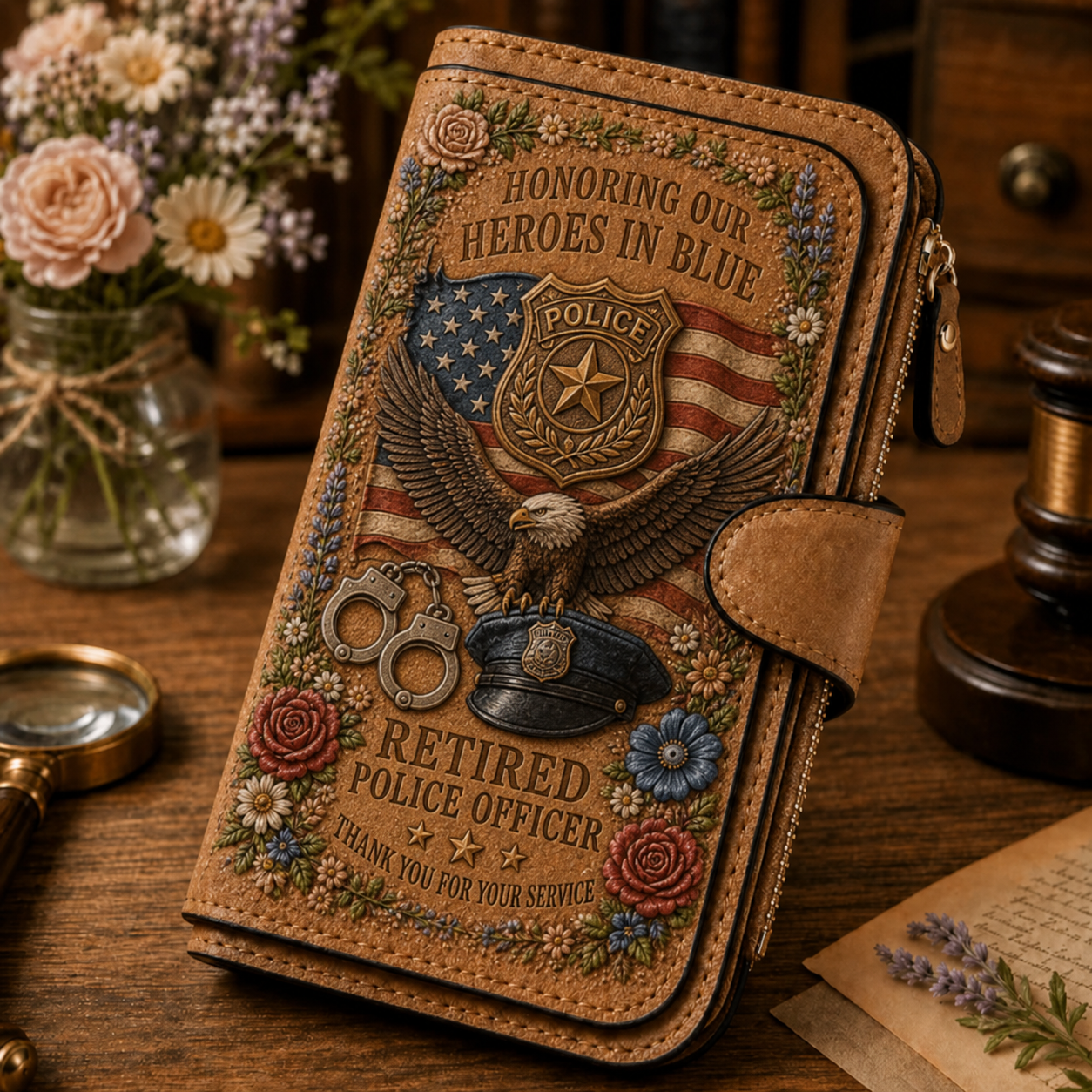 Retired Police Officer Retired Profession Wallet – In Honor of a Lifetime of Dedication and Care