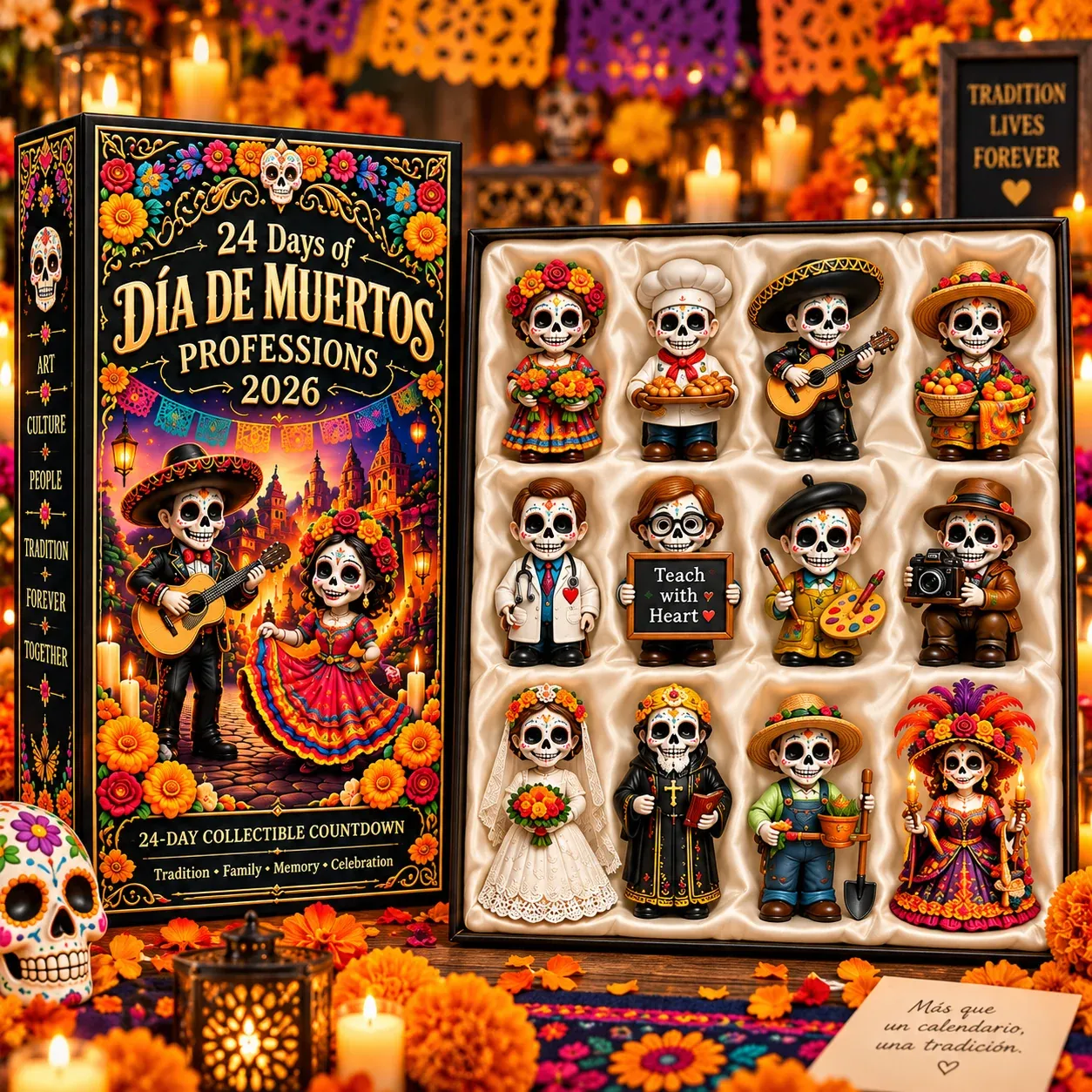 🧡💀 24 Days of Día de Muertos Professions Advent Calendar 2026 – 24 Unique Calavera Collect