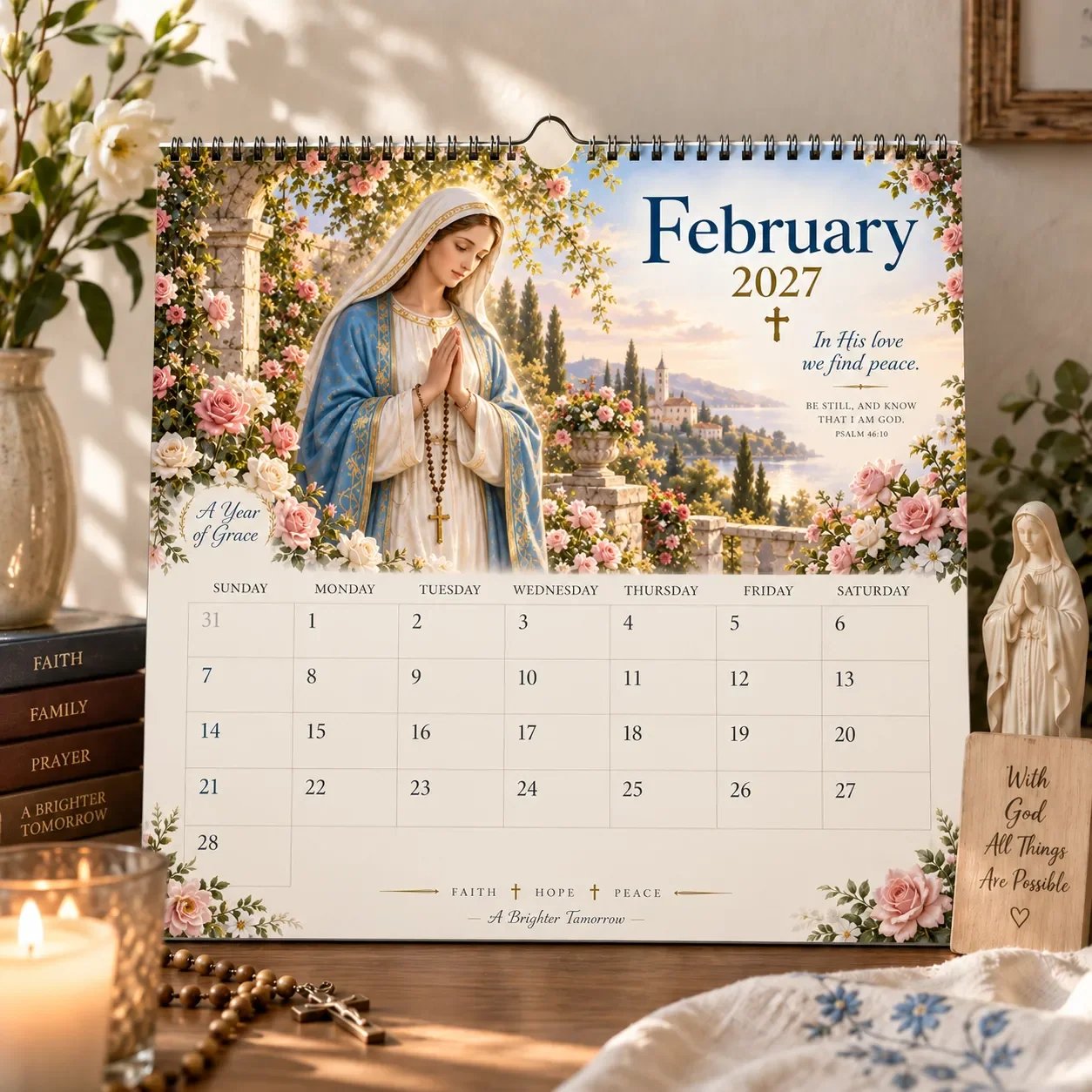 2027 Blessed Mother Wall Calendar – A Year of Grace, Hope & Prayer | Virgin Mary Christian