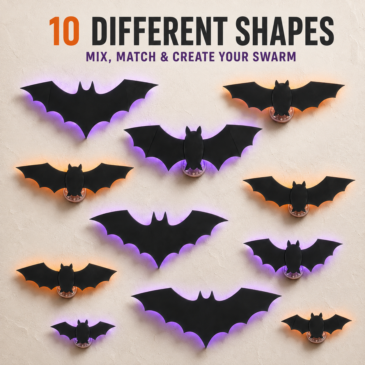 🦇💡3D LED Bat Light Halloween Wall Decor – Glowing Spooky Party Ornaments (24-Piece Set)