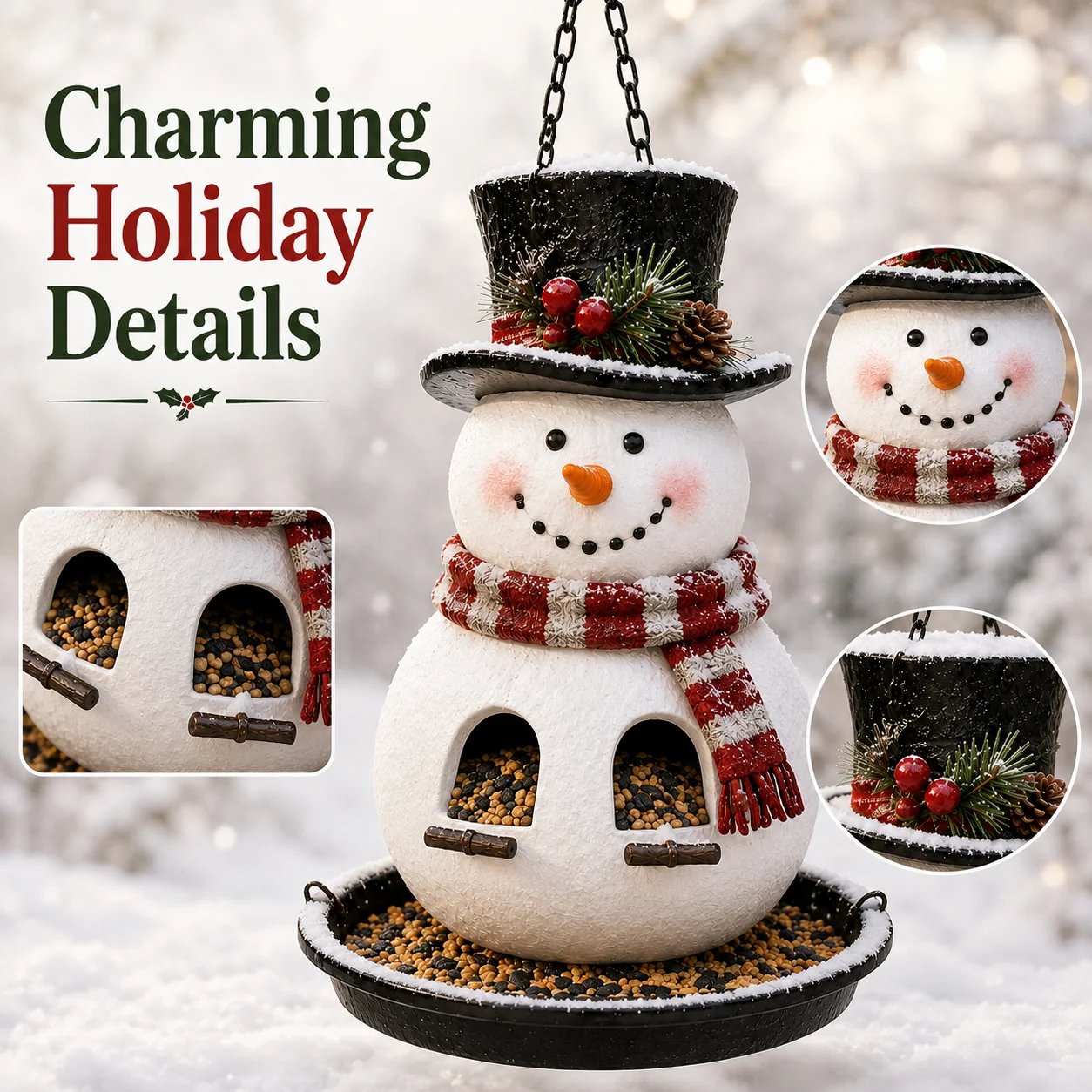 Christmas Festive Hanging Garden Bird Feeder