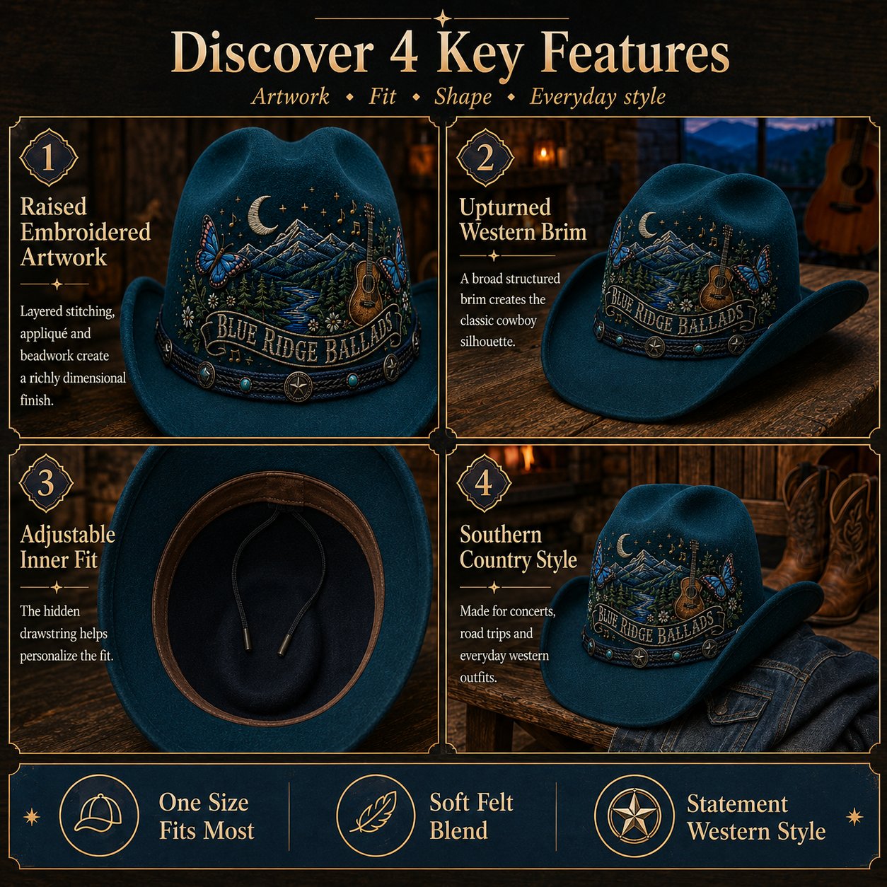 ⏳ Last Day 49% OFF – 🤠 Queen of Country 1946–2026 Tribute Cowboy Hat Collection | Premium
