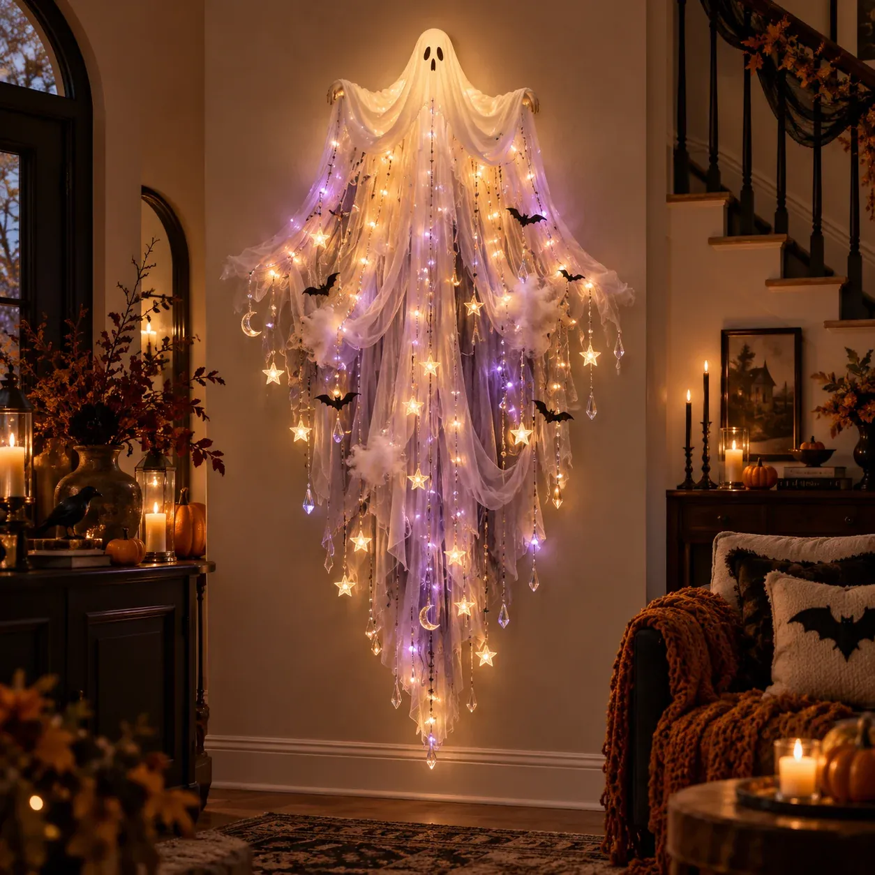 Ghost Veil 🔥 Last Day 57% OFF - ✨ Elegant Halloween Cascade Wall Light Collection