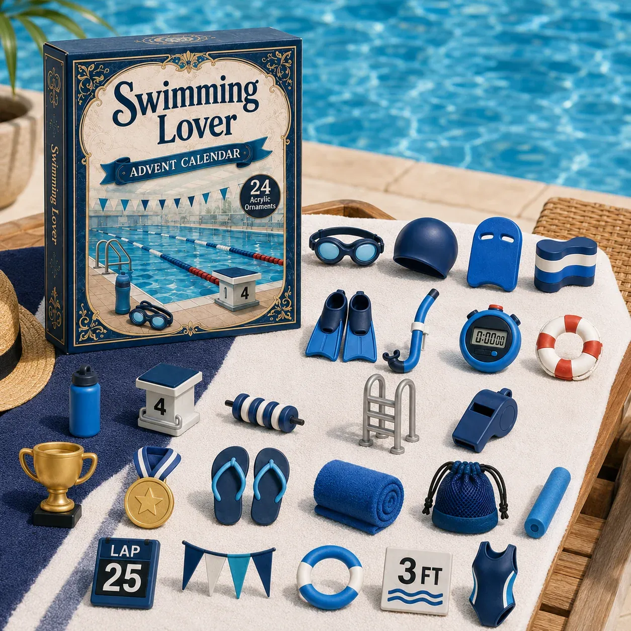 ⏳ Last Day 49% OFF – 🏊 24 Days of Swim-Life Advent Calendar | 24 Swimming-Inspired Acrylic