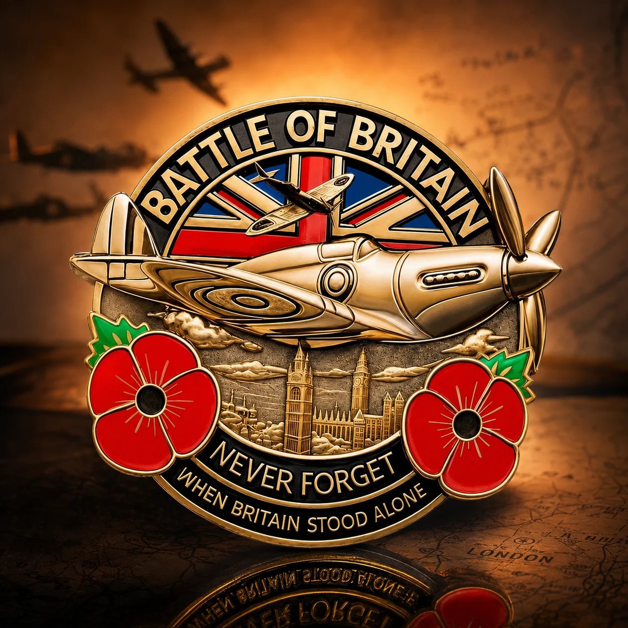 💥Buy 3 Get 1 Free - 4 Pcs｜9.99/pc🎁 TODAY ONLY!! ✈️🎖️ [2026 Limited Edition] – 1940 “Never Forget” Aviation Valor Emblem