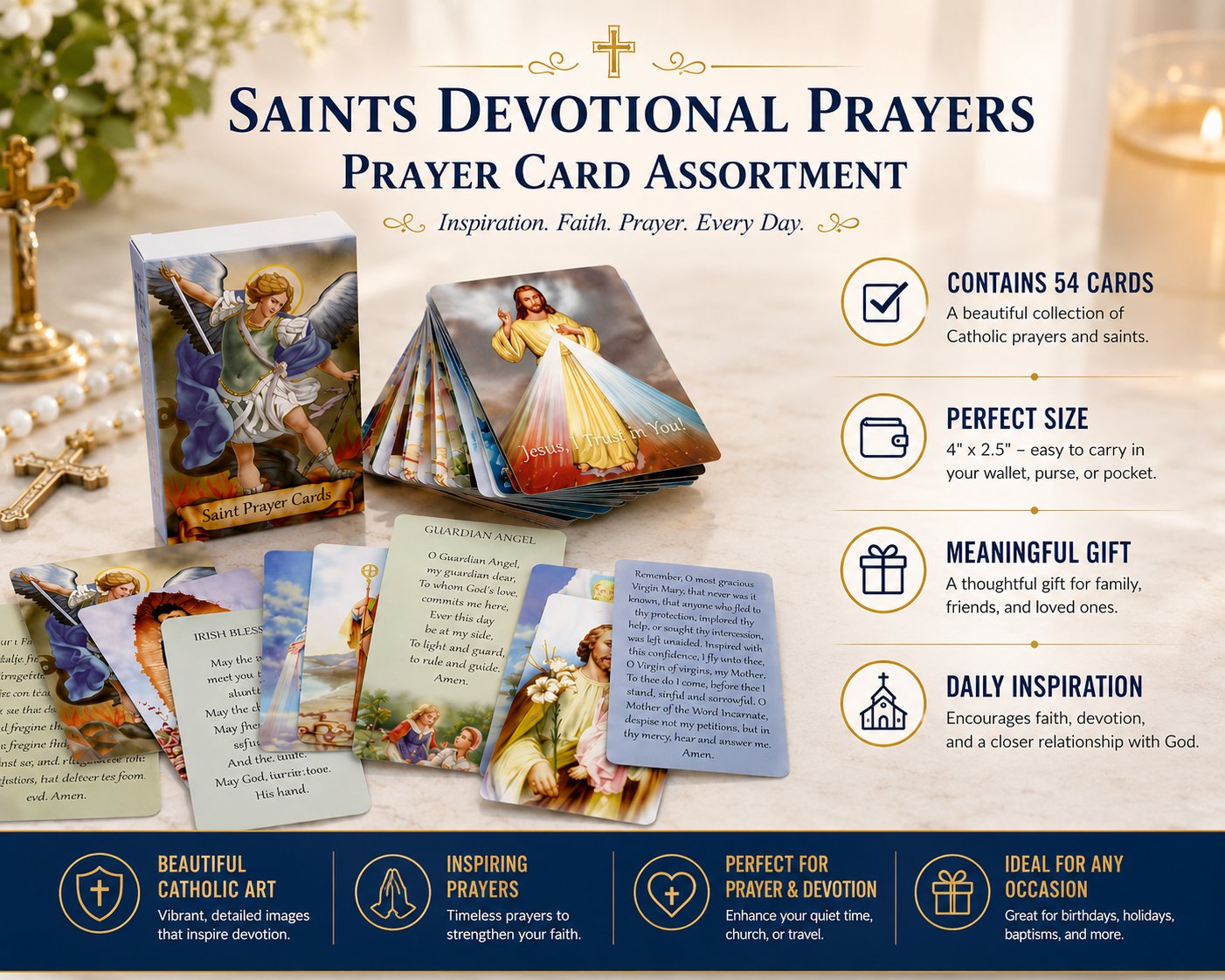 ✝️ NEW First Communion Eucharist Gift Holy Prayer Card Holder Book
