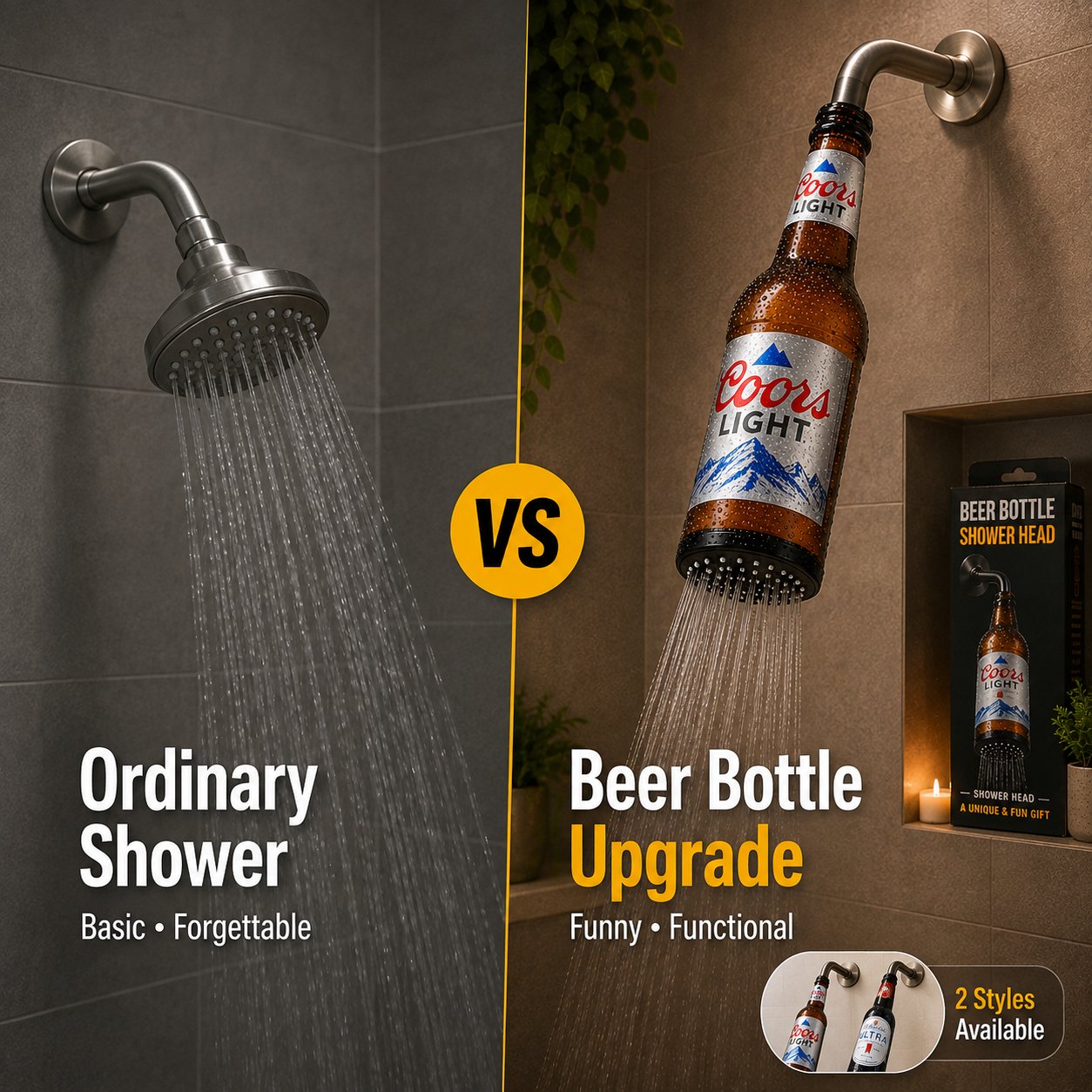 🍺 Funny Beer Bottle‑Shaped Shower Head