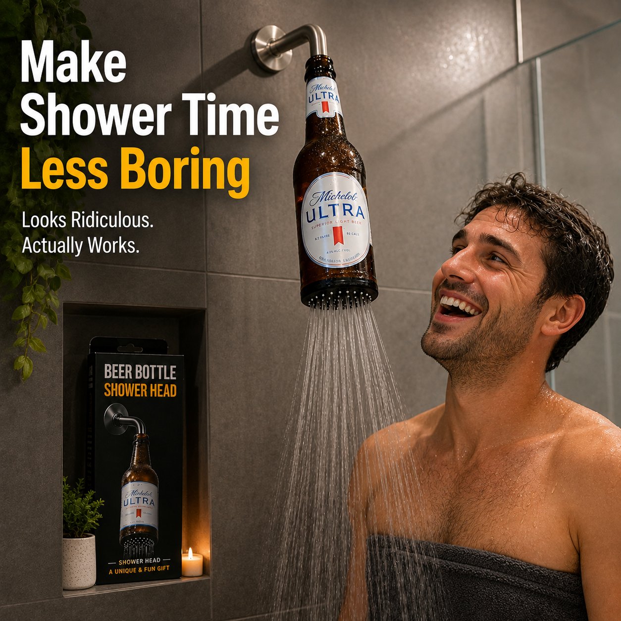 🍺 Funny Beer Bottle‑Shaped Shower Head