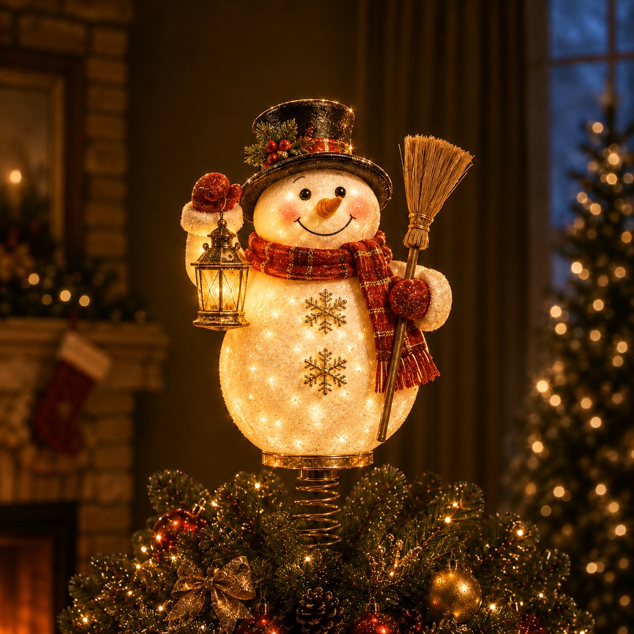 Snowman ⏳ Last Day 49% OFF – 🎅  Lighted Christmas Tree Topper Collection | 7 Festive Character Des