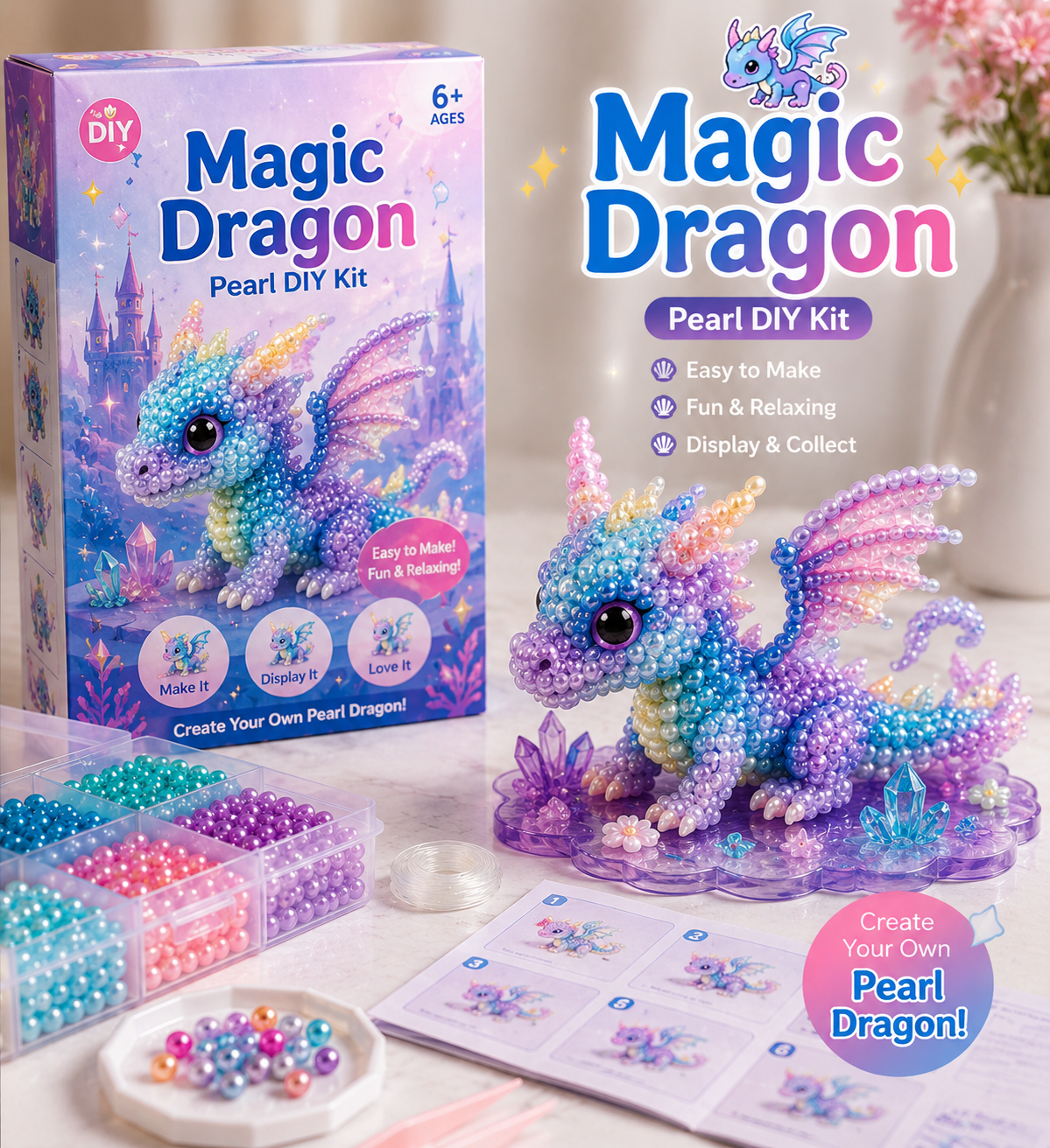 Magic Dragon™ 🔥Last Day BUY 3 GET 1 FREE🐚 12 Magical Ocean Friends DIY Kit – Create Your Own Adorable Se