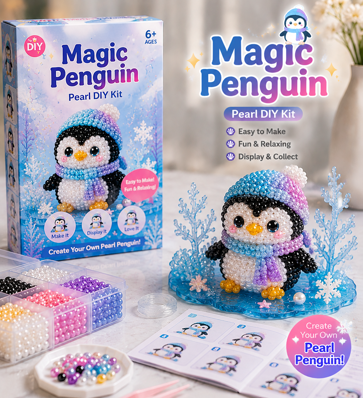 Magic Penguin™ 🔥Last Day BUY 3 GET 1 FREE🐚 12 Magical Ocean Friends DIY Kit – Create Your Own Adorable Se