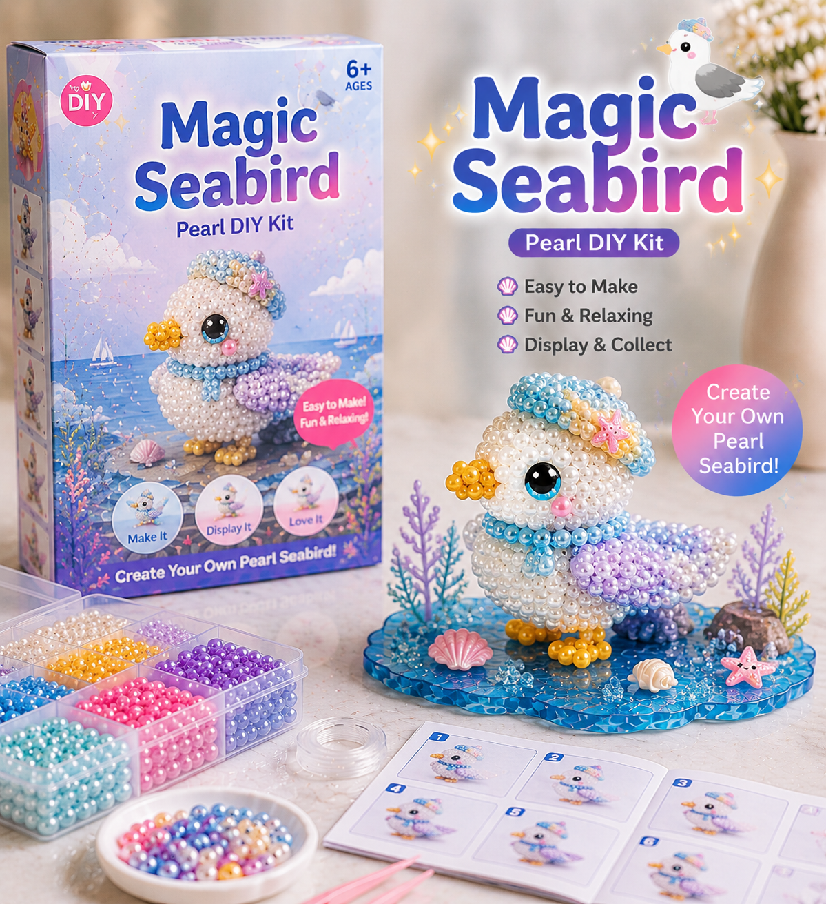 Magic Seabird™ 🔥Last Day BUY 3 GET 1 FREE🐚 12 Magical Ocean Friends DIY Kit – Create Your Own Adorable Se