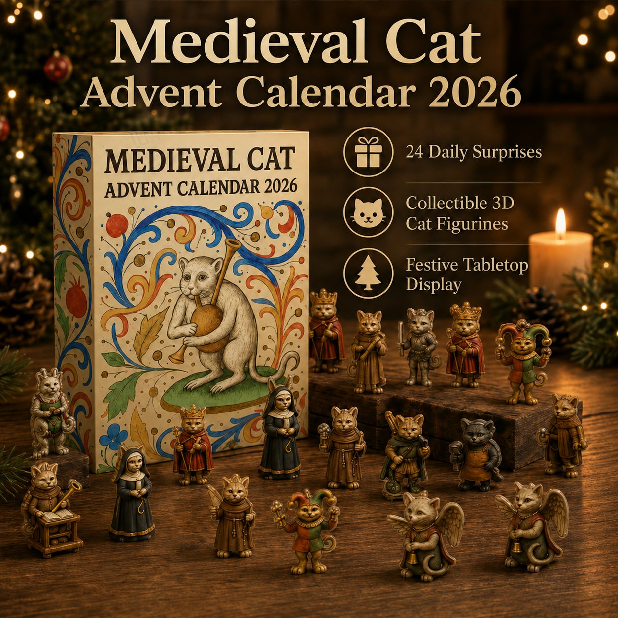 🔥Limited Edition, Only 100 Sets Left! - ✨Medieval Cat Advent Calendar 2026