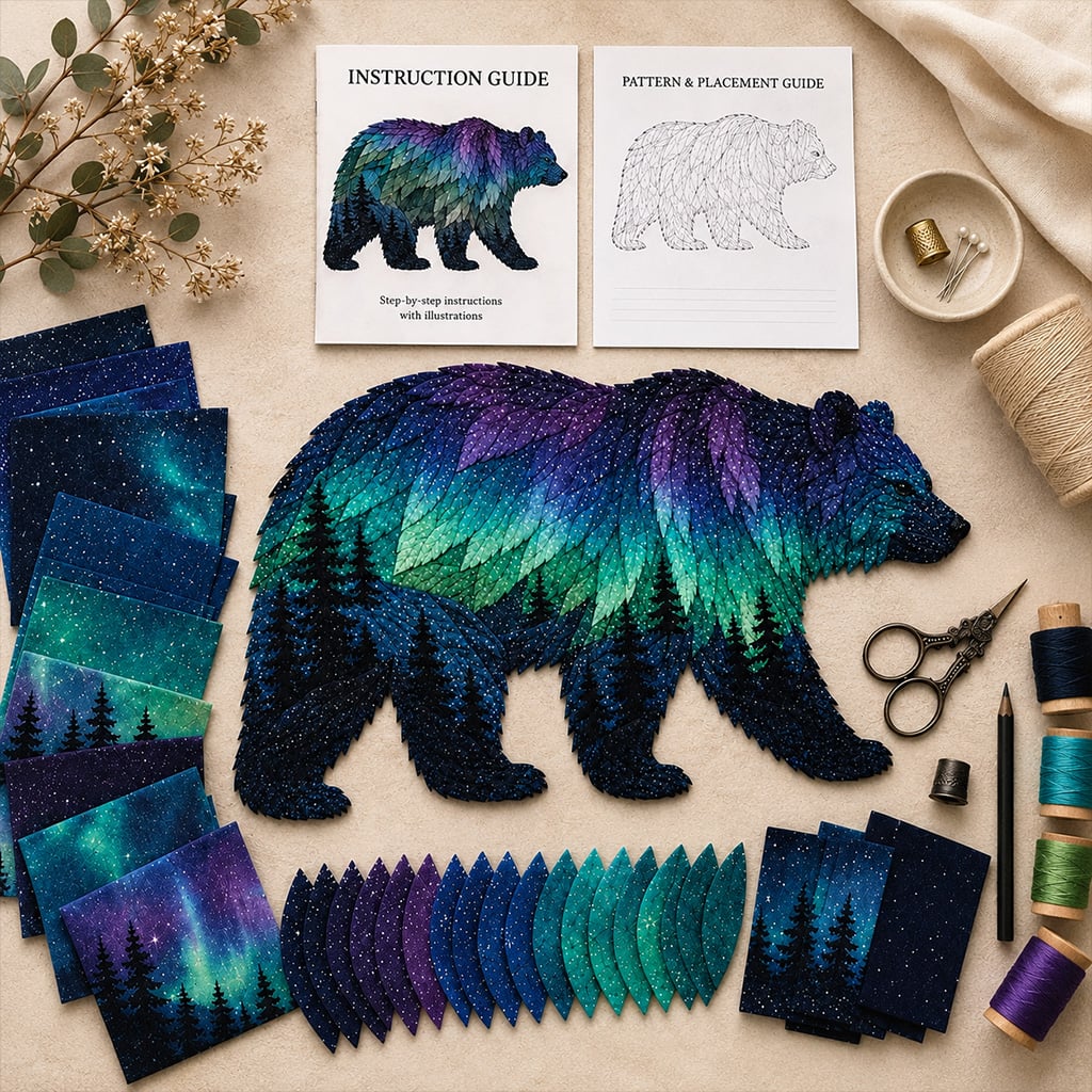 🔥LAST DAY 50% OFF -🎁Northern Lights Wildlife DIY Patchwork Kit🌌