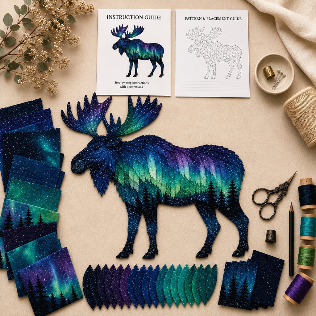 🔥LAST DAY 50% OFF -🎁Northern Lights Wildlife DIY Patchwork Kit🌌