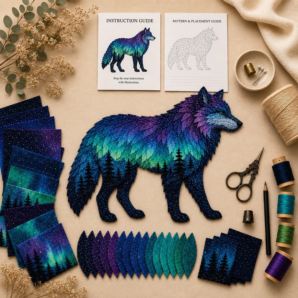 🔥LAST DAY 50% OFF -🎁Northern Lights Wildlife DIY Patchwork Kit🌌