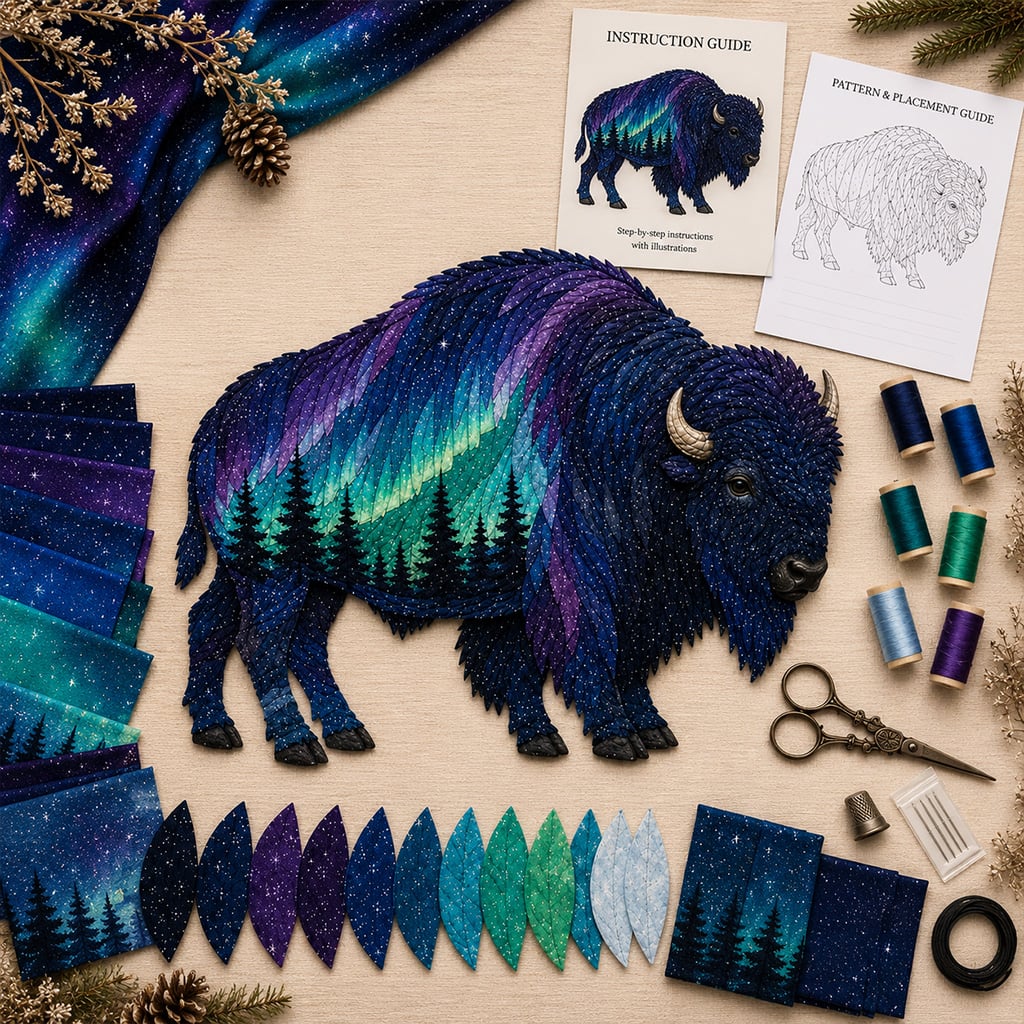 🔥LAST DAY 50% OFF -🎁Northern Lights Wildlife DIY Patchwork Kit🌌