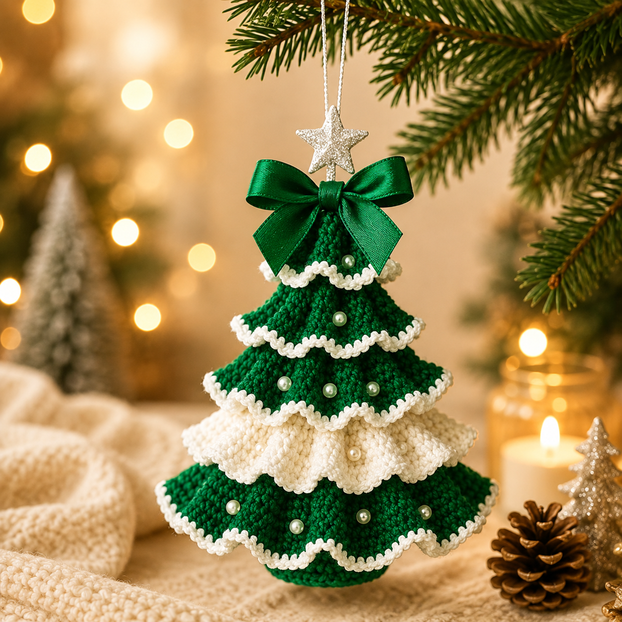 🤚🎁DIY Crochet Christmas Tree Kit – Handmade Holiday Decoration Set