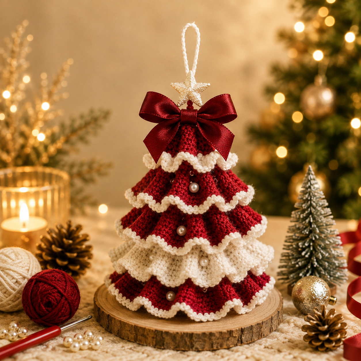 🤚🎁DIY Crochet Christmas Tree Kit – Handmade Holiday Decoration Set