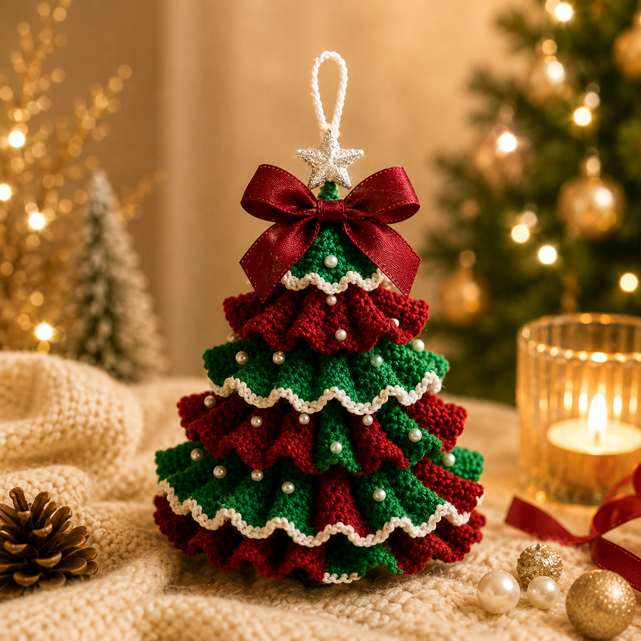 🤚🎁DIY Crochet Christmas Tree Kit – Handmade Holiday Decoration Set