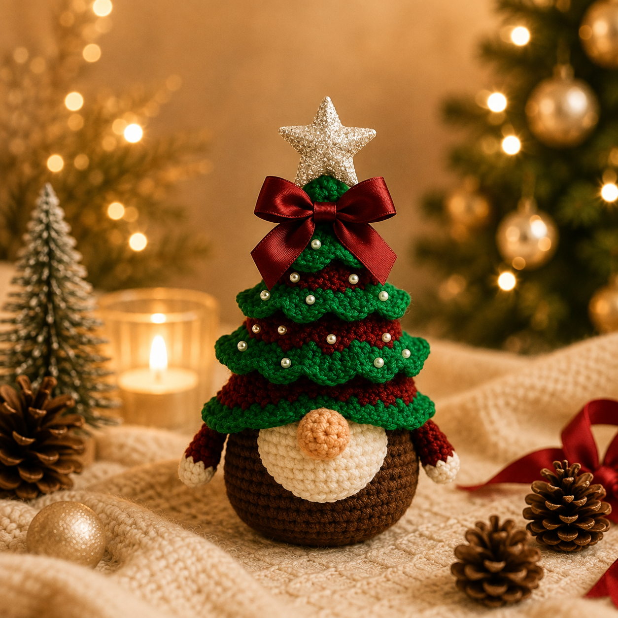 🤚🎁DIY Crochet Christmas Tree Kit – Handmade Holiday Decoration Set