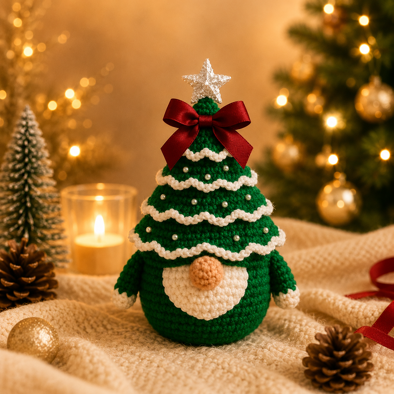 🤚🎁DIY Crochet Christmas Tree Kit – Handmade Holiday Decoration Set