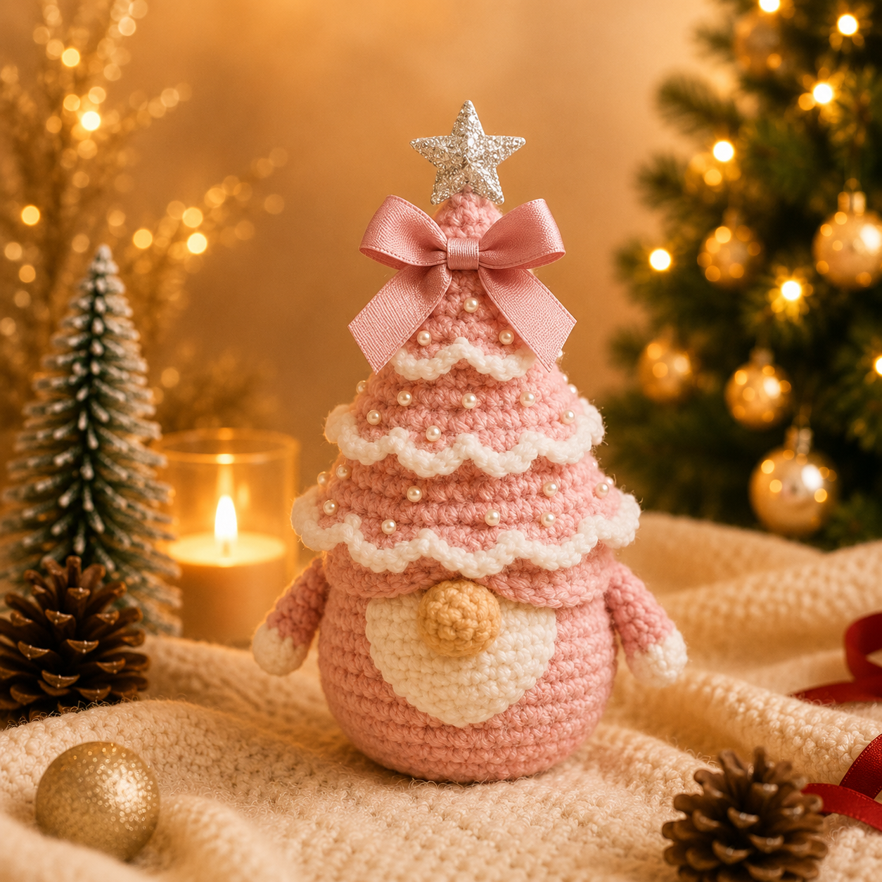 🤚🎁DIY Crochet Christmas Tree Kit – Handmade Holiday Decoration Set
