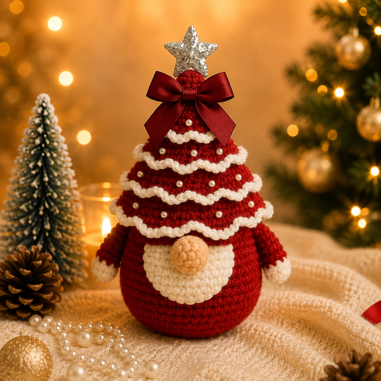 🤚🎁DIY Crochet Christmas Tree Kit – Handmade Holiday Decoration Set