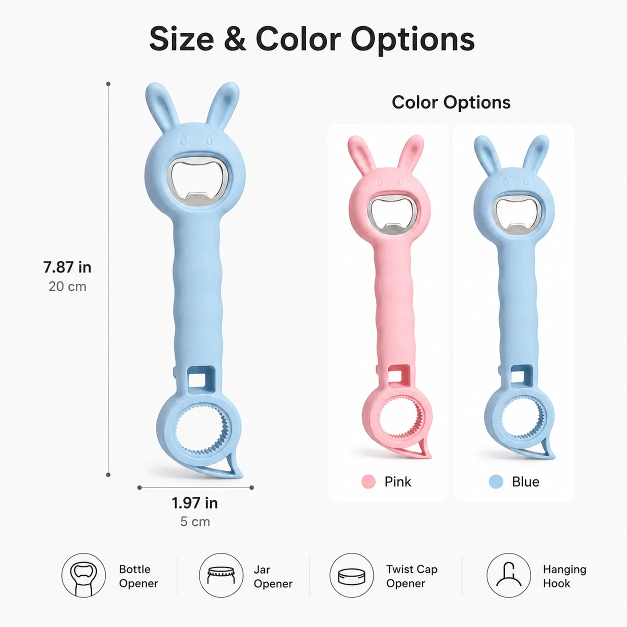 4-in-1 rabbit-shaped bottle opener