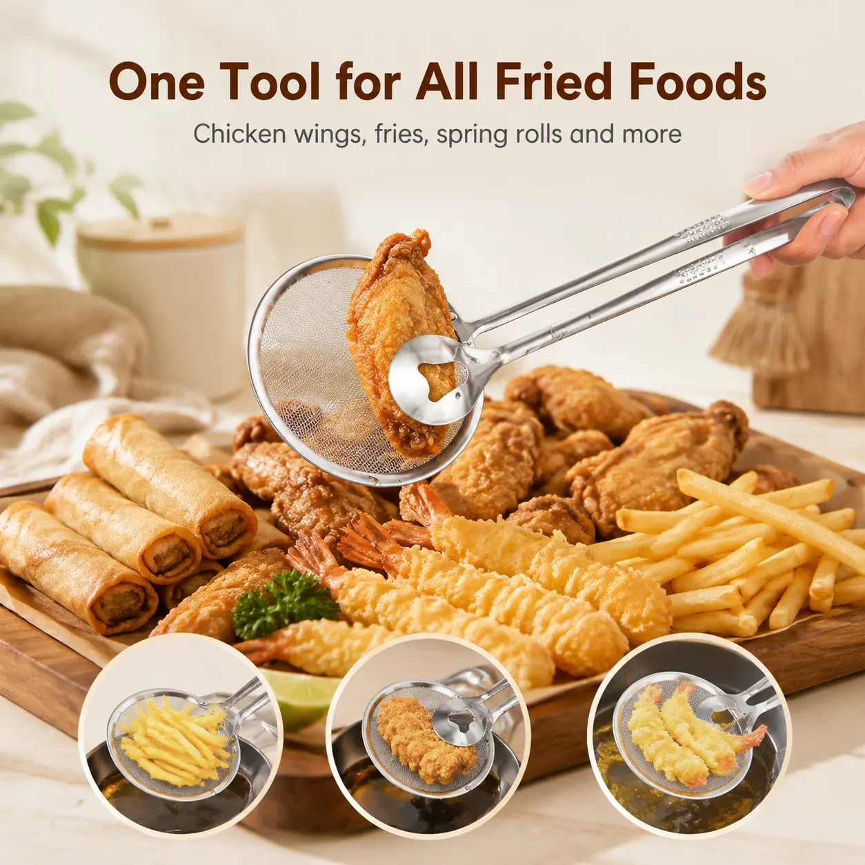 2-in-1 Strainer Tongs