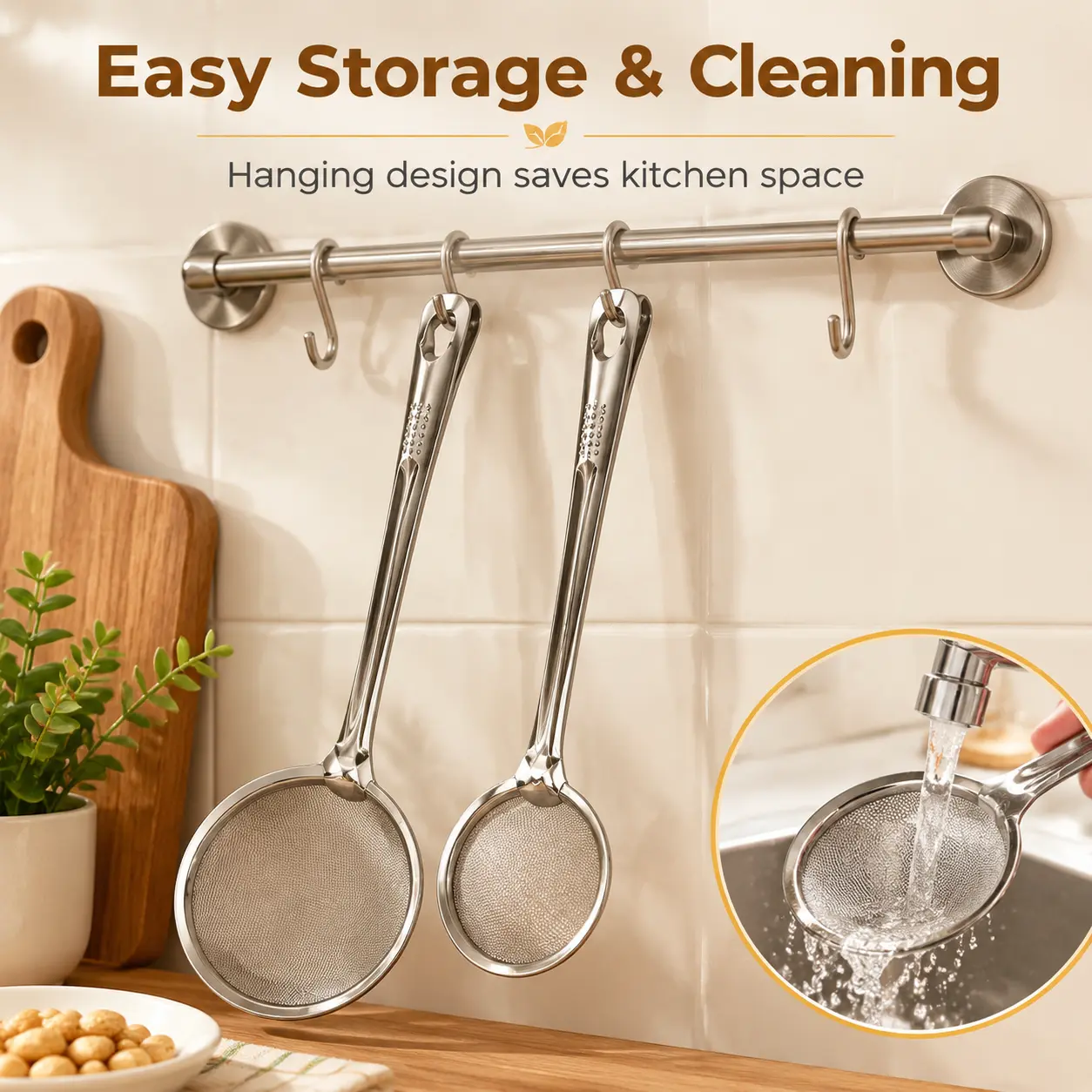 2-in-1 Strainer Tongs